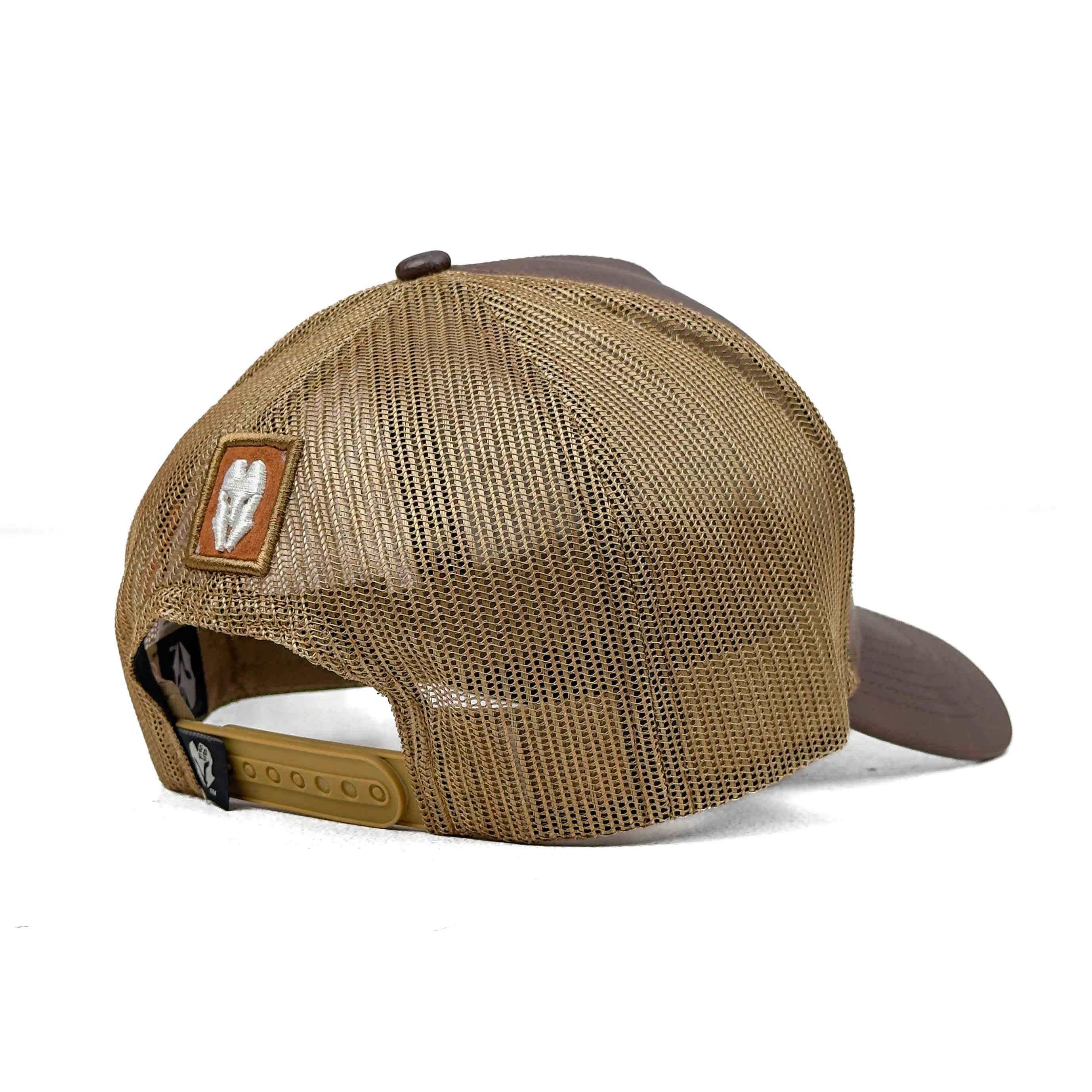 HEAD GEAR ASH BROWN FAUX LEATHER TRUCKER LIMITED EDITION CAP - Image 10