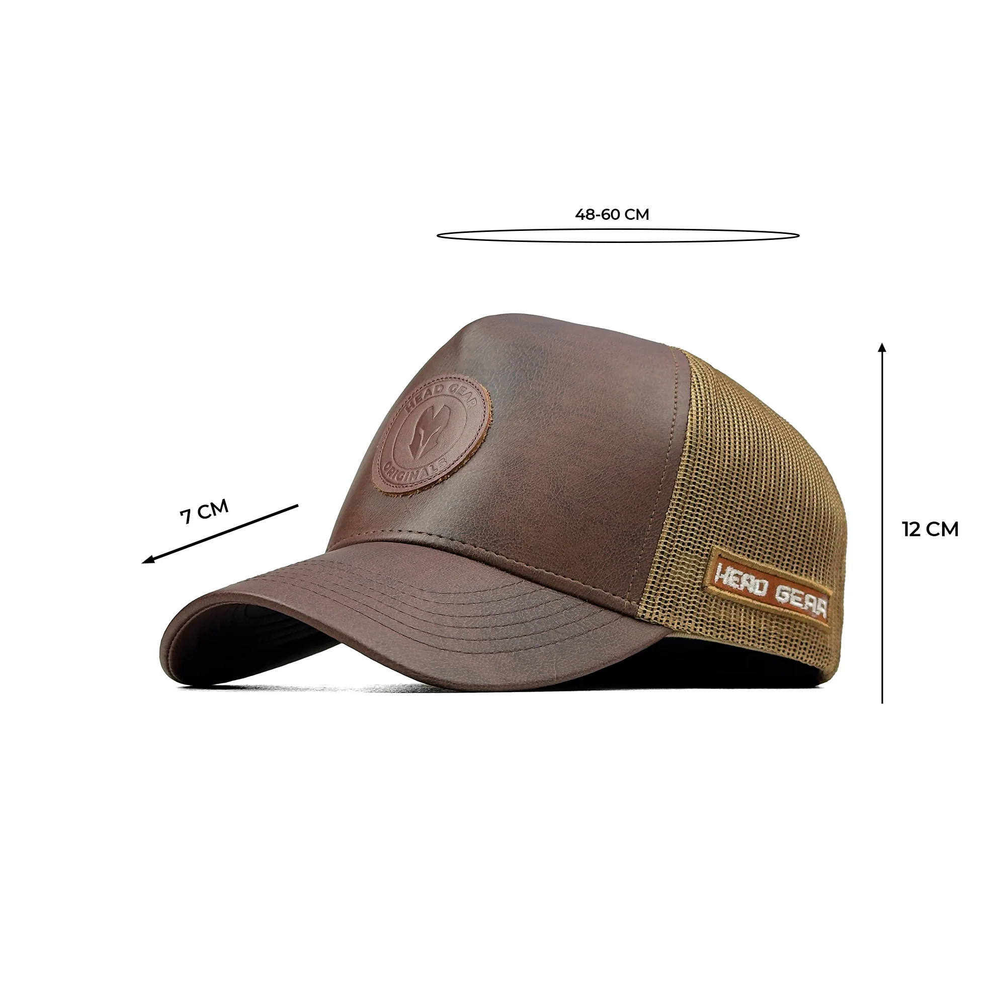 HEAD GEAR ASH BROWN FAUX LEATHER TRUCKER LIMITED EDITION CAP - Image 15