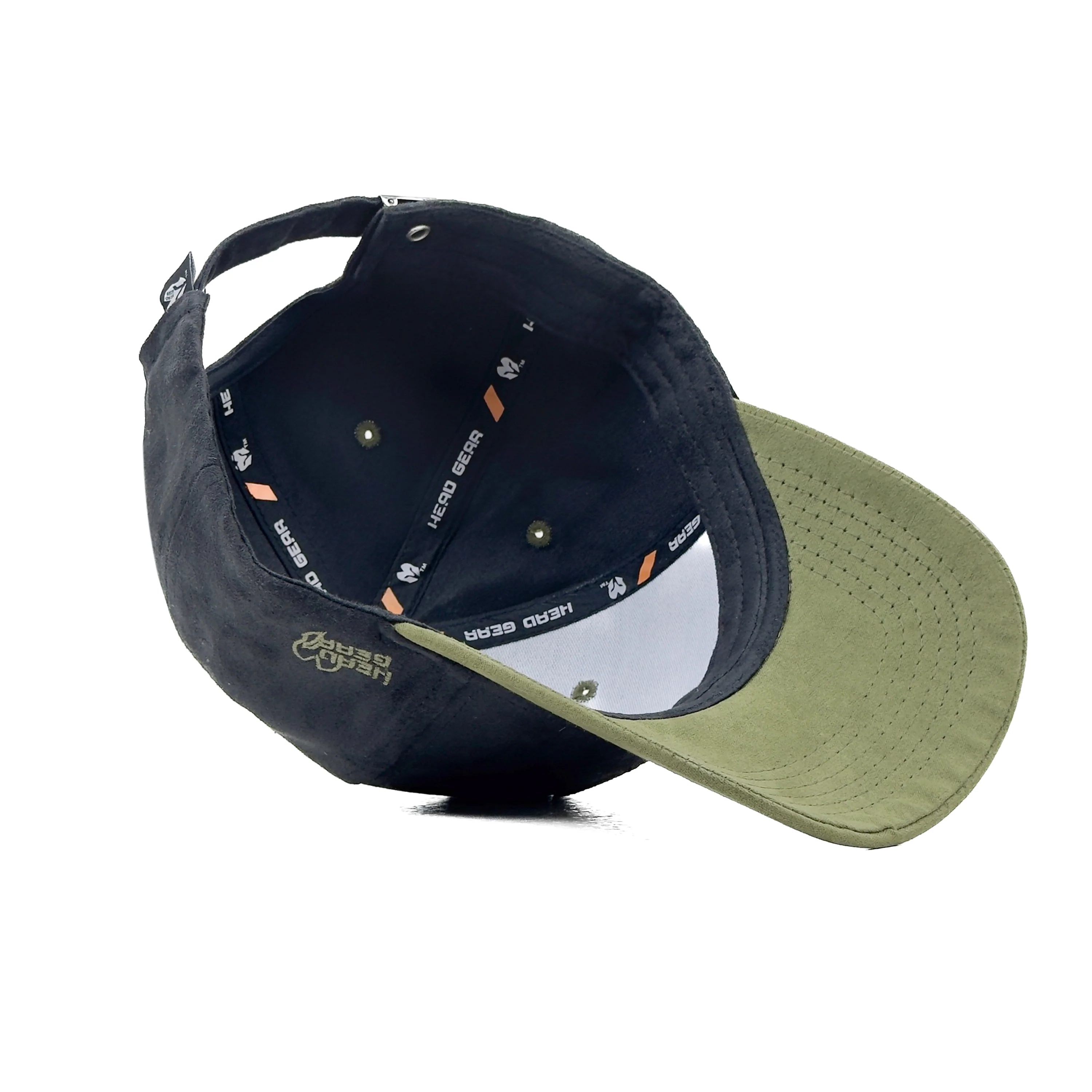 HEAD GEAR BLACK AND OLIVE REDEFINED SUEDE CAP - Image 6