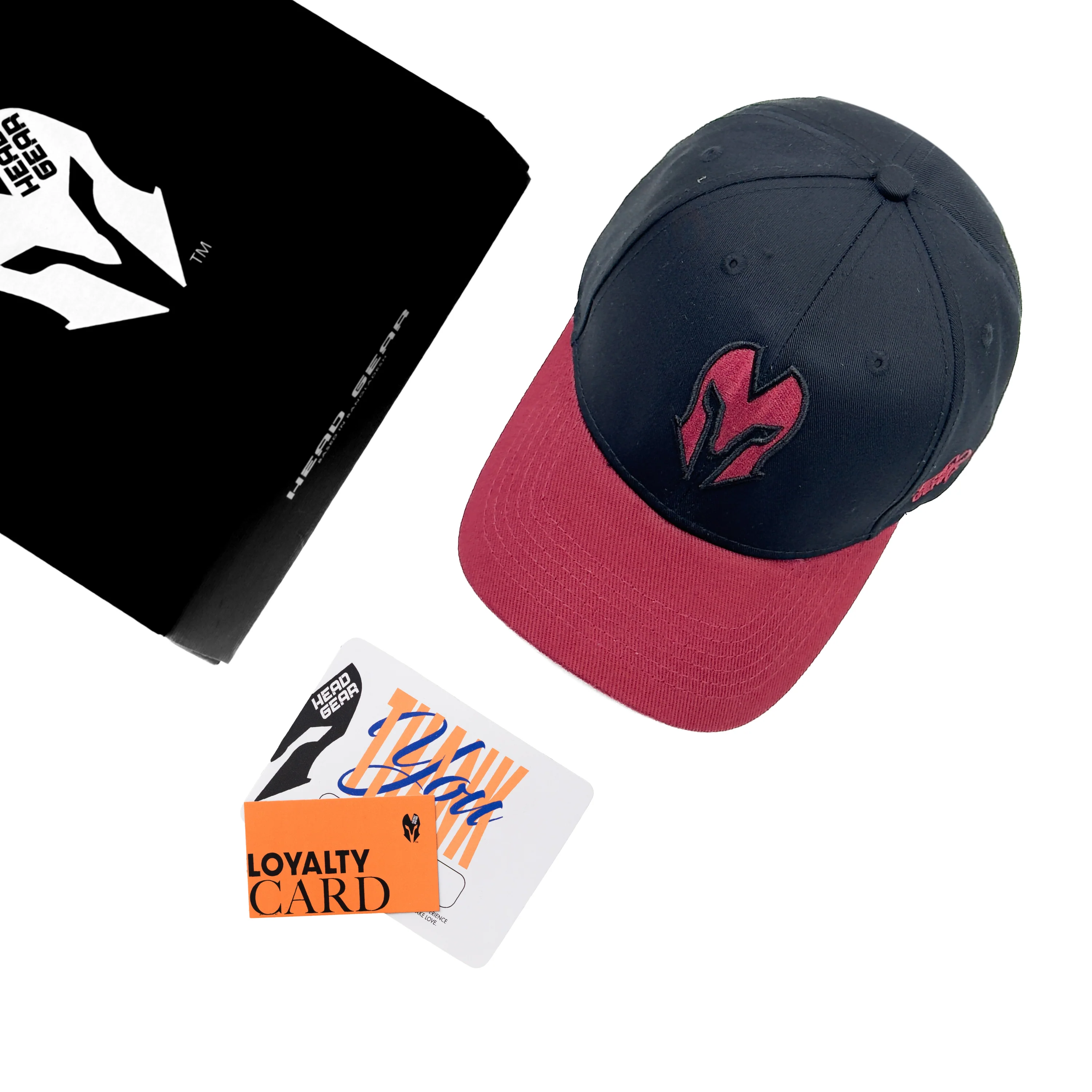 HEAD GEAR BLACK AND RED WINE REDEFINED TWILL CAP - Image 2