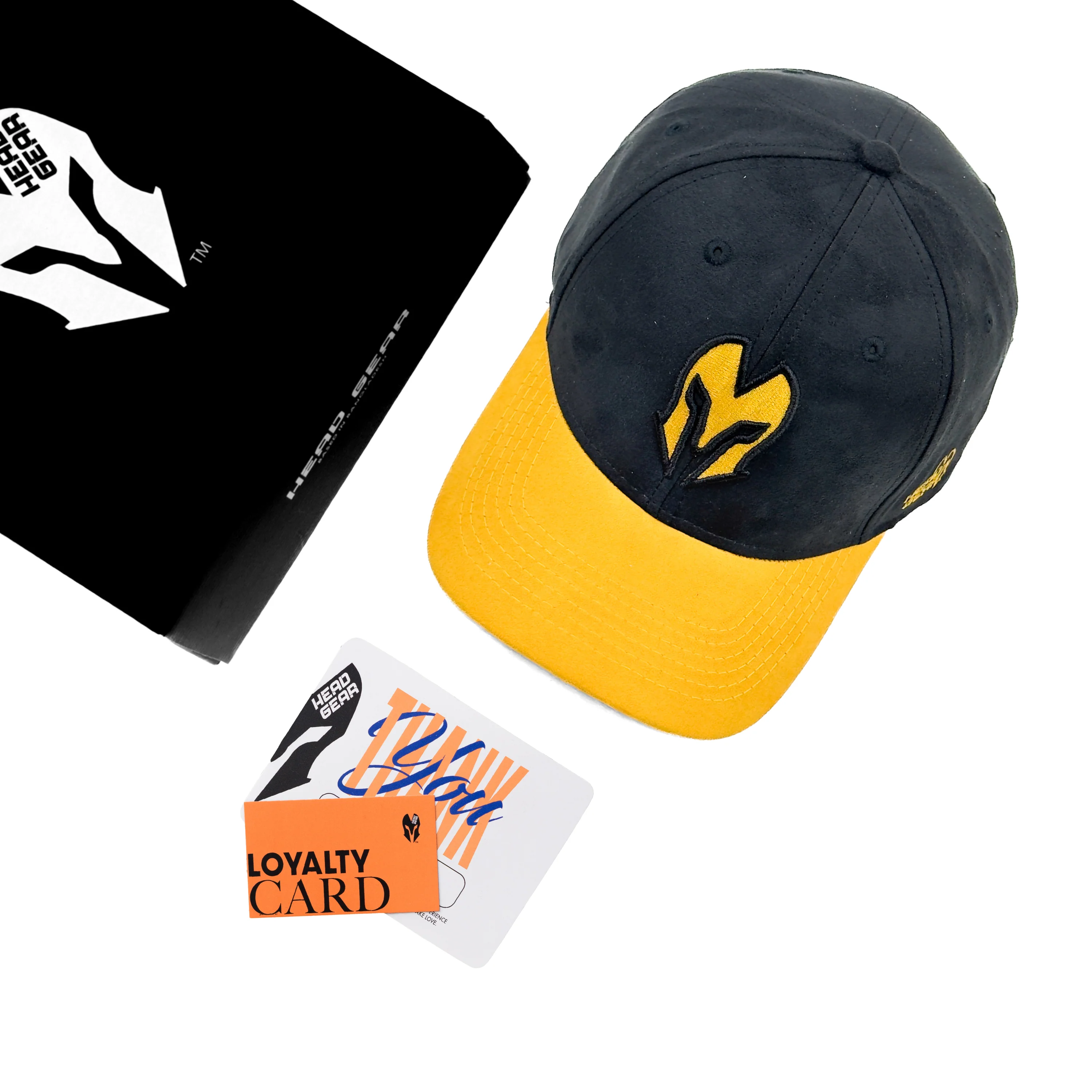 HEAD GEAR BLACK AND YELLOW REDEFINED SUEDE CAP - Image 2