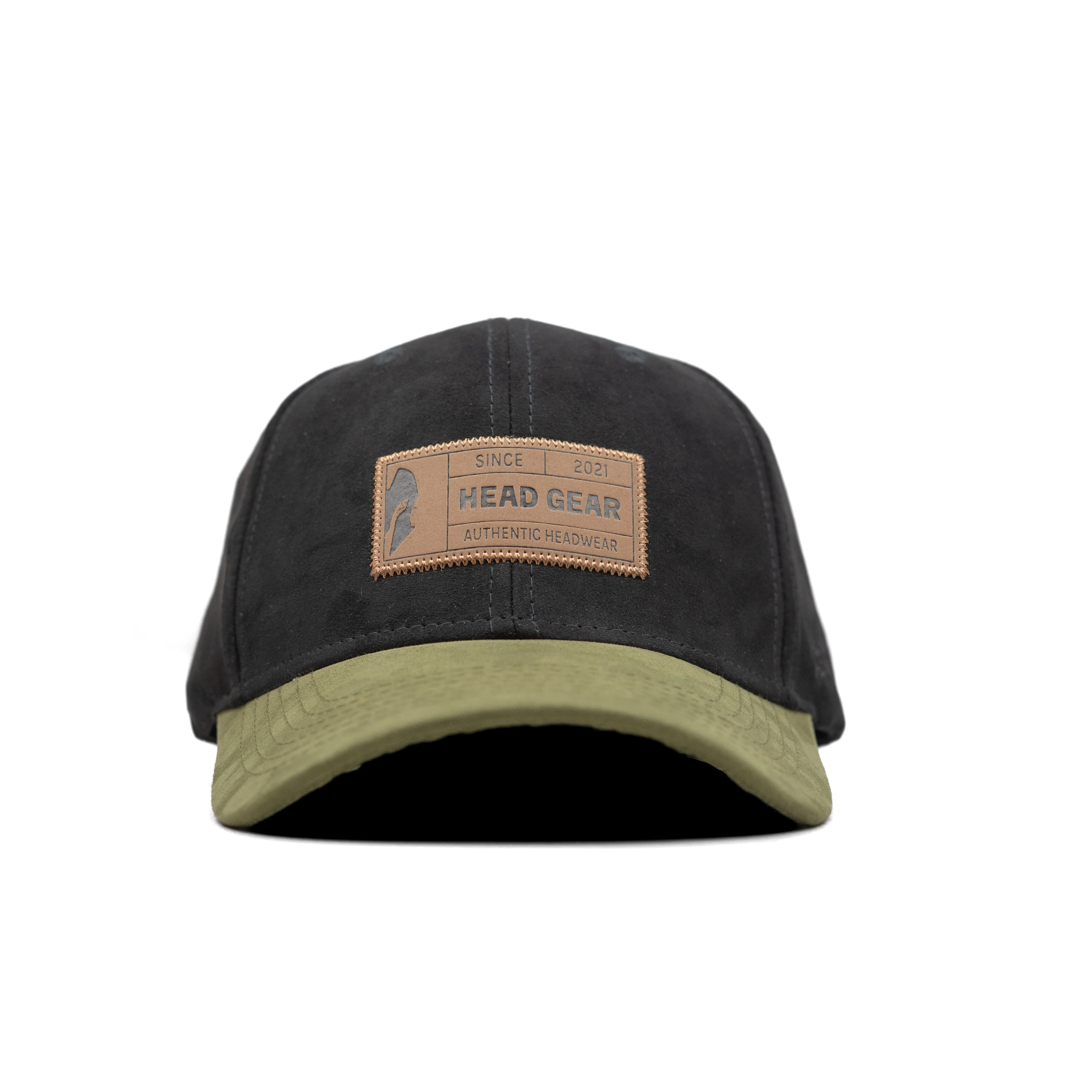 HEAD GEAR BLACK OLIVE LEATHER PATCH CAP - Image 4