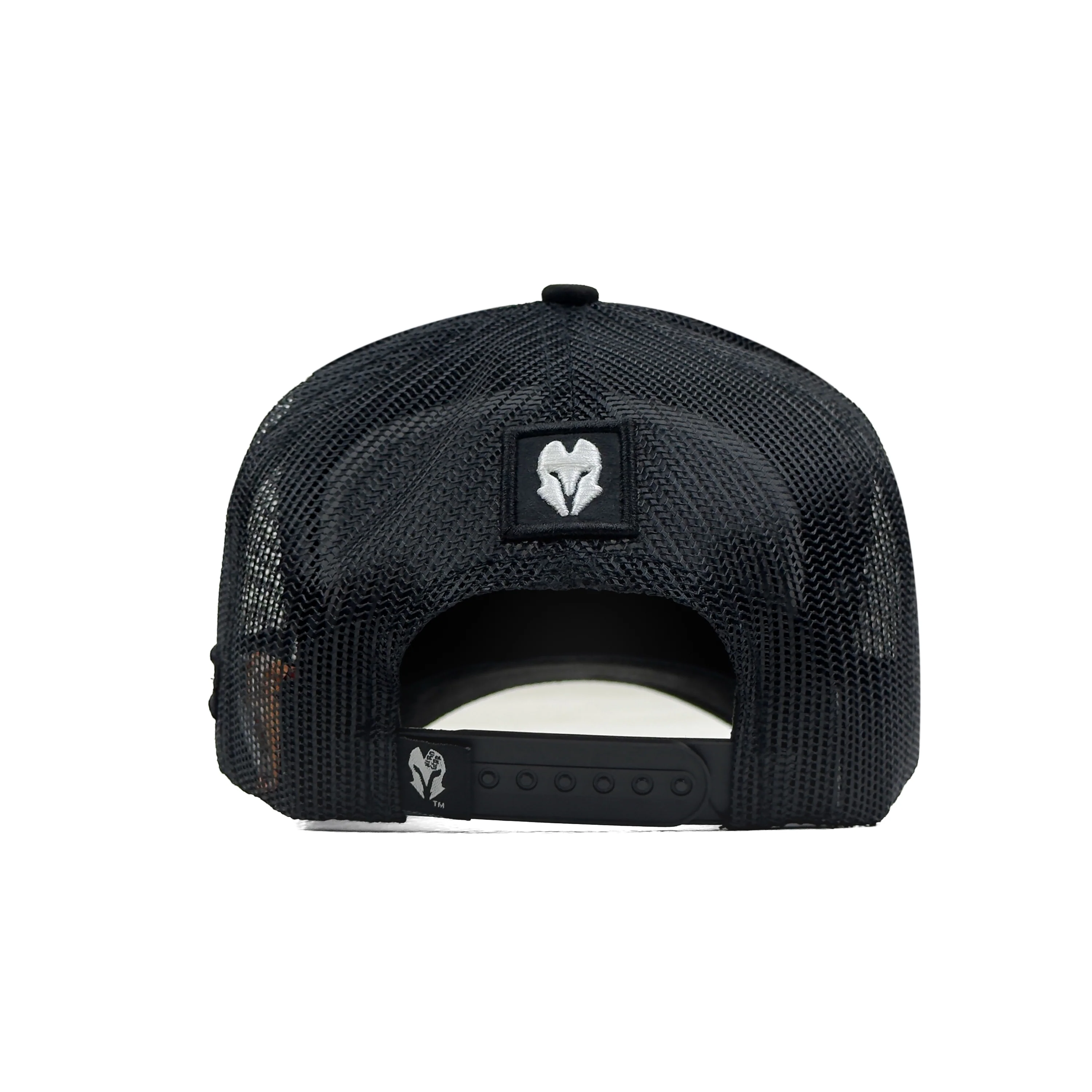 HEAD GEAR BLACK TRUCKER LEATHER PATCH CAP - Image 5