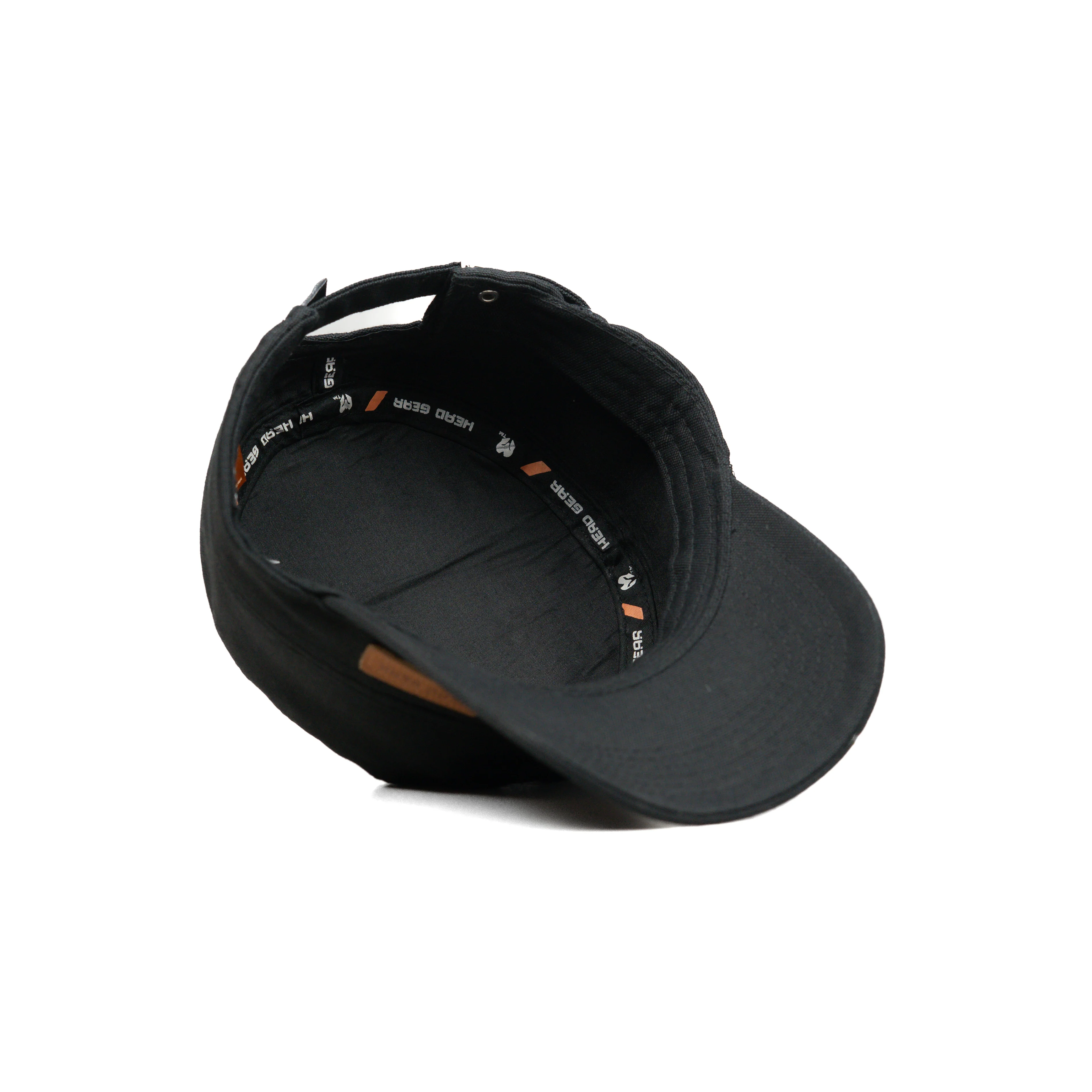 HEAD GEAR BLACK WITH LEATHER PATCH CAPTAIN'S CAP - Image 12