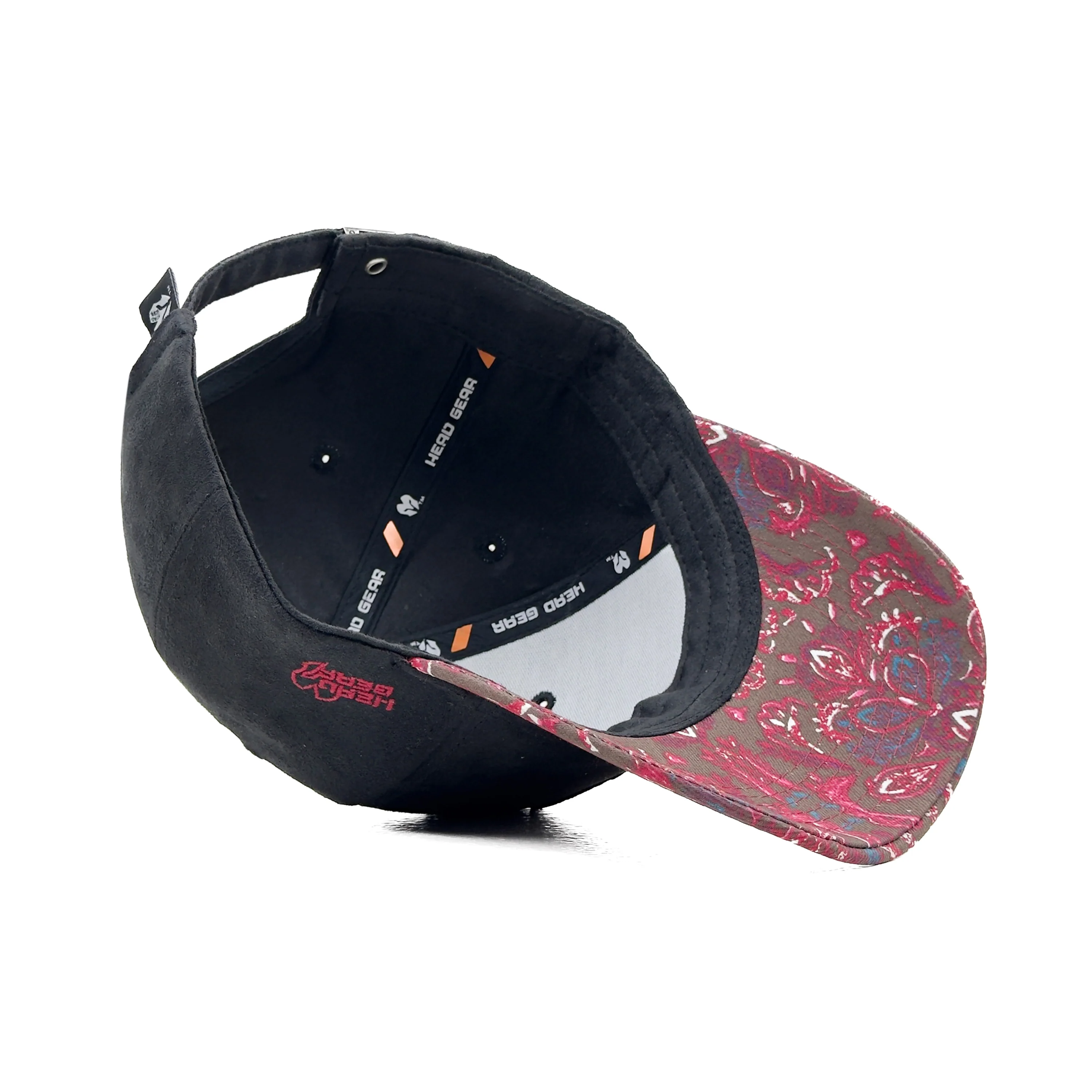 HEAD GEAR BLACK WITH PRINTED RED REDEFINED SUEDE CAP - Image 5