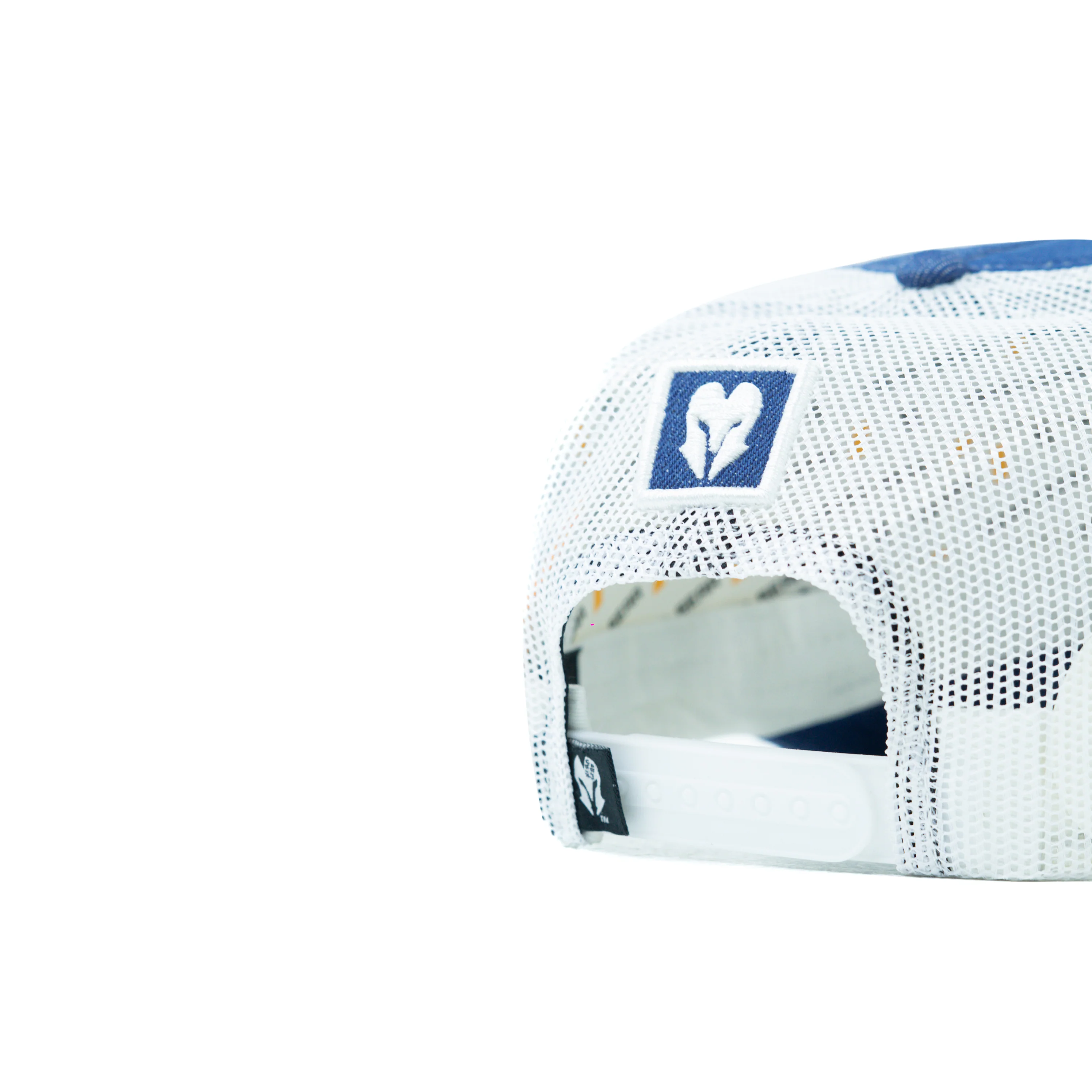 HEAD GEAR BLUE WHITE DENIM TRUCKER CAP - Image 10