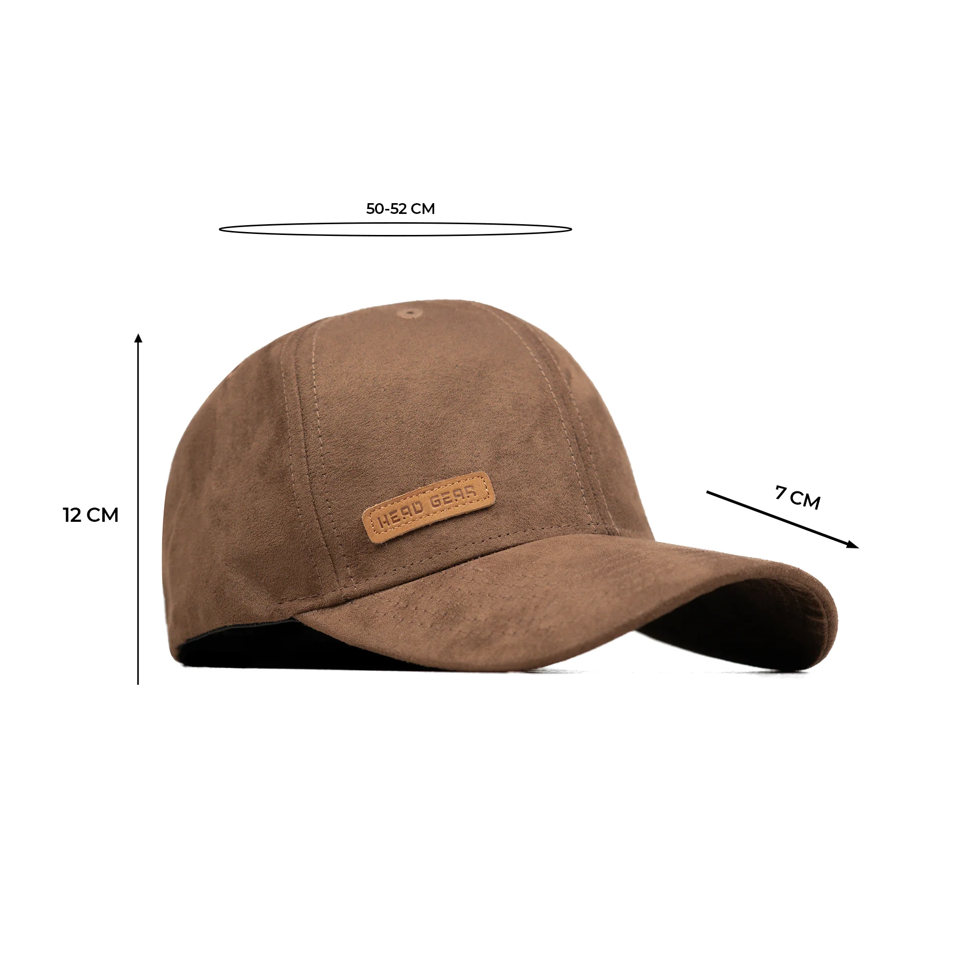 HEAD GEAR BROWN STRUCTURED LEATHER PATCH FITTED CAP - Image 17