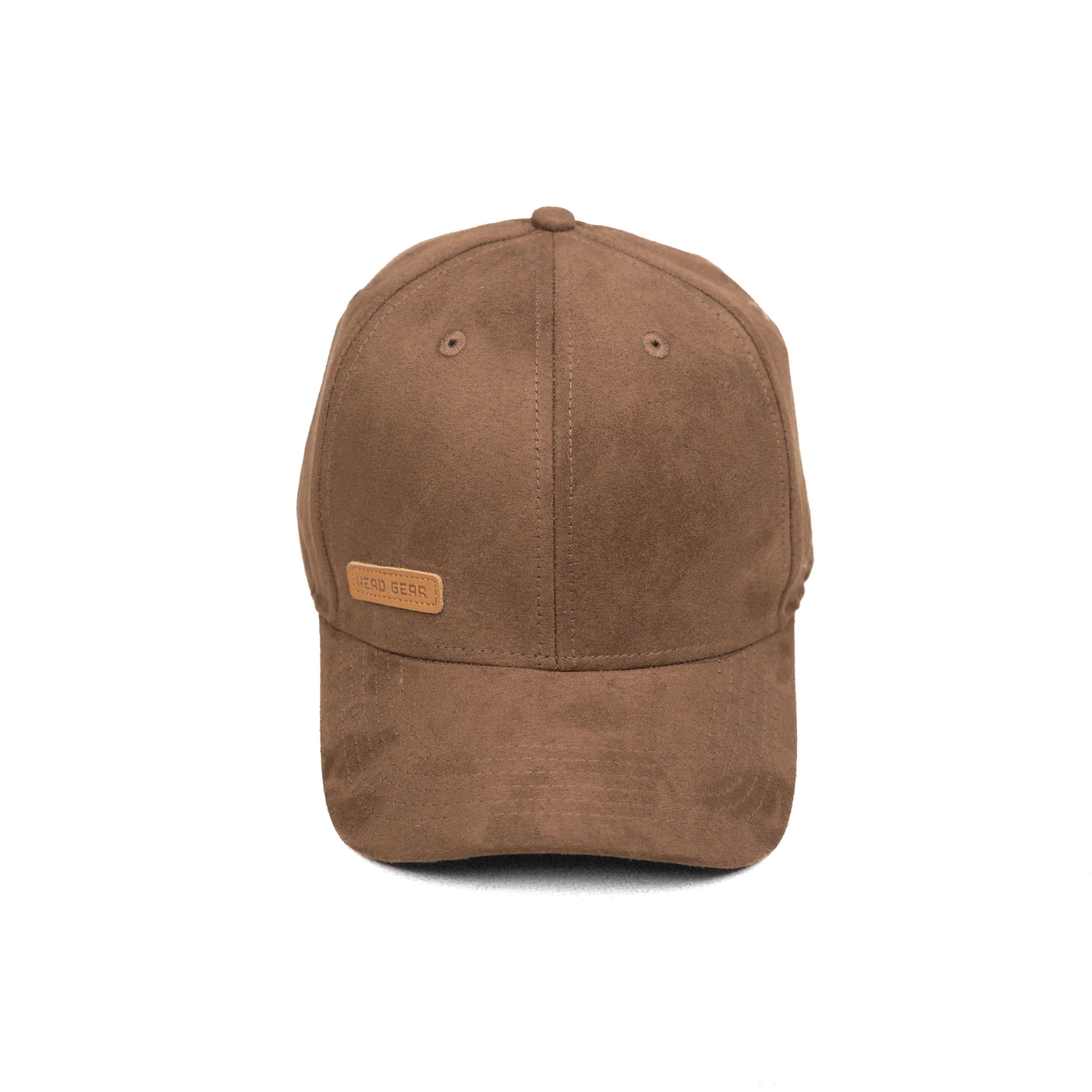 HEAD GEAR BROWN STRUCTURED LEATHER PATCH FITTED CAP - Image 8