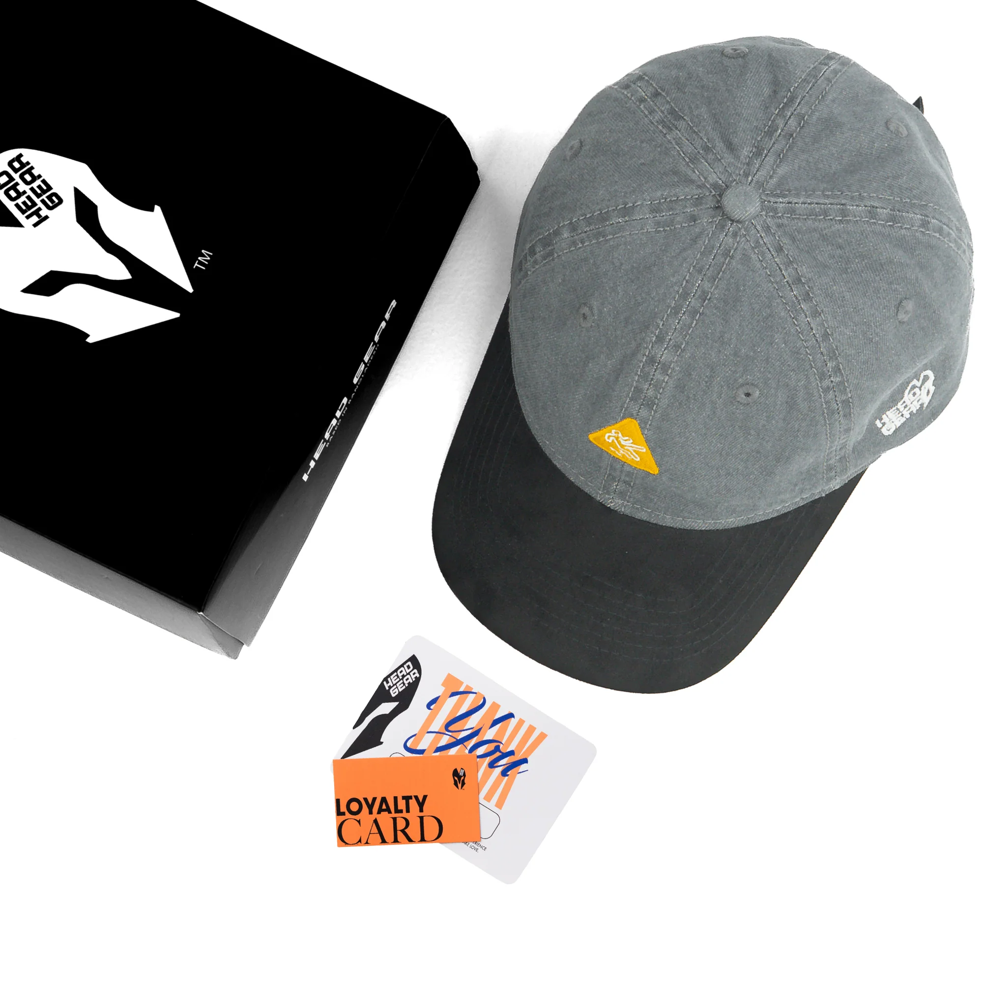 HEAD GEAR CAUTION WASHED DENIM CAP - Image 2