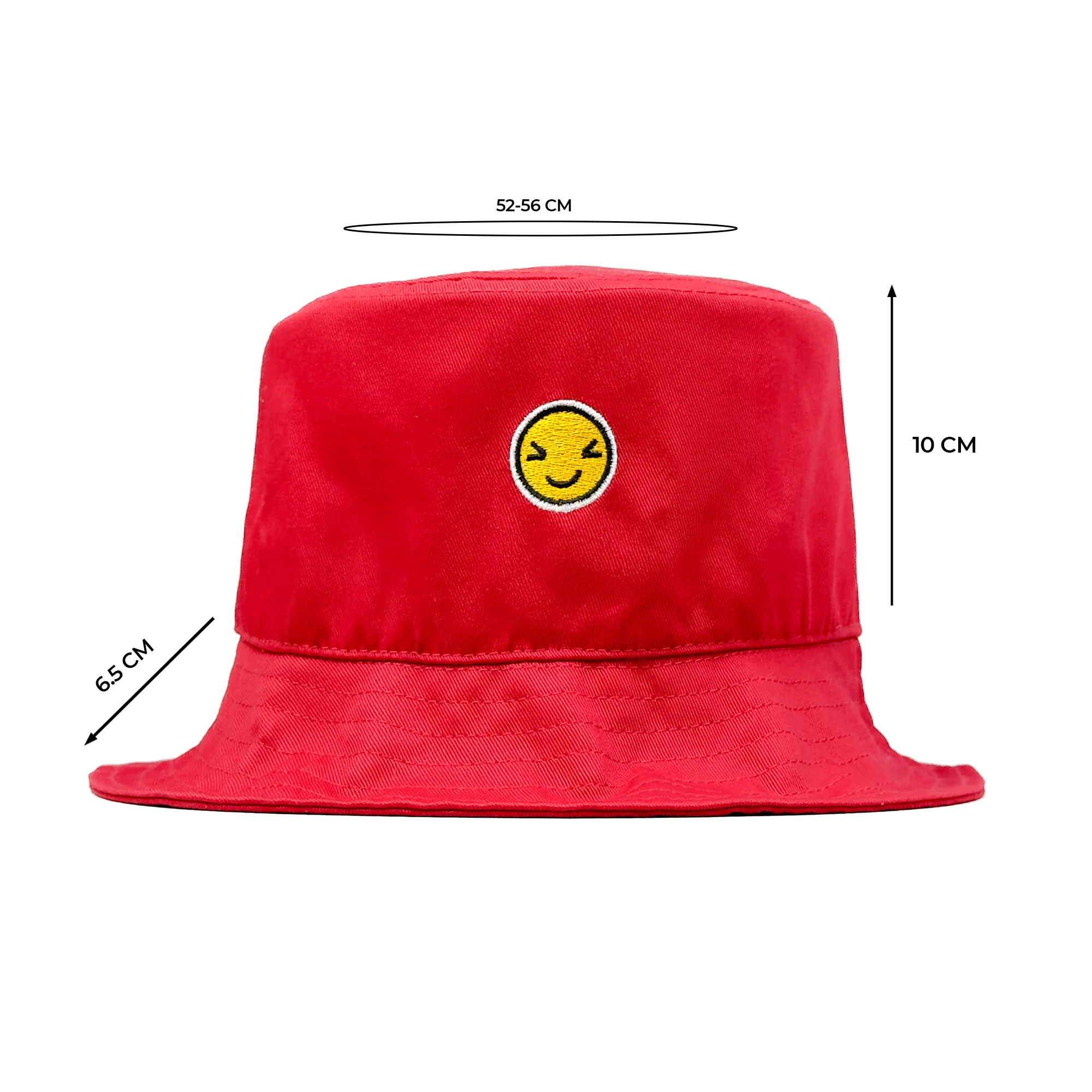 HEAD GEAR CHEERFUL SMILE RED BUCKET HAT - Image 4