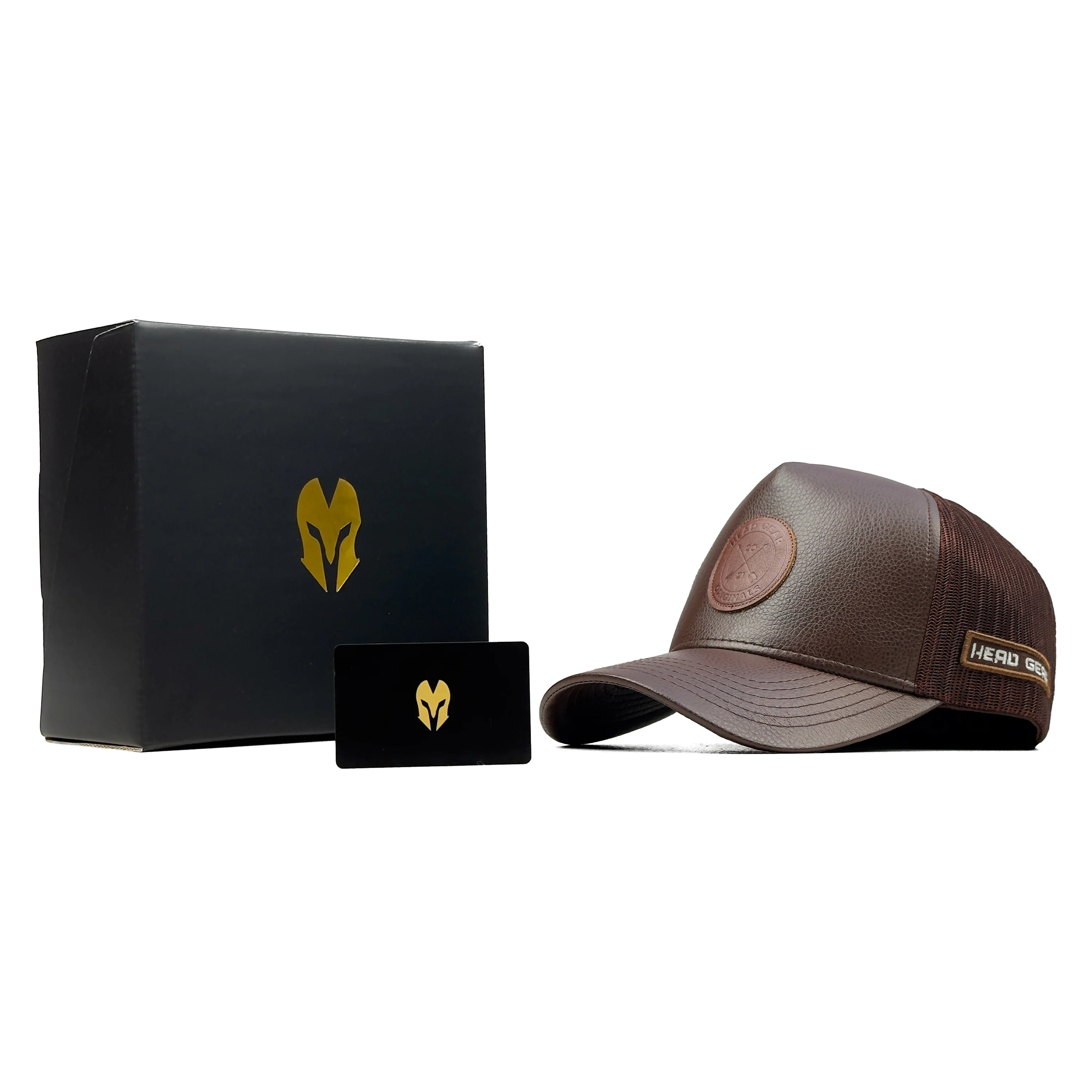 HEAD GEAR CHOCOLATE FAUX LEATHER TRUCKER LIMITED EDITION CAP - Image 2