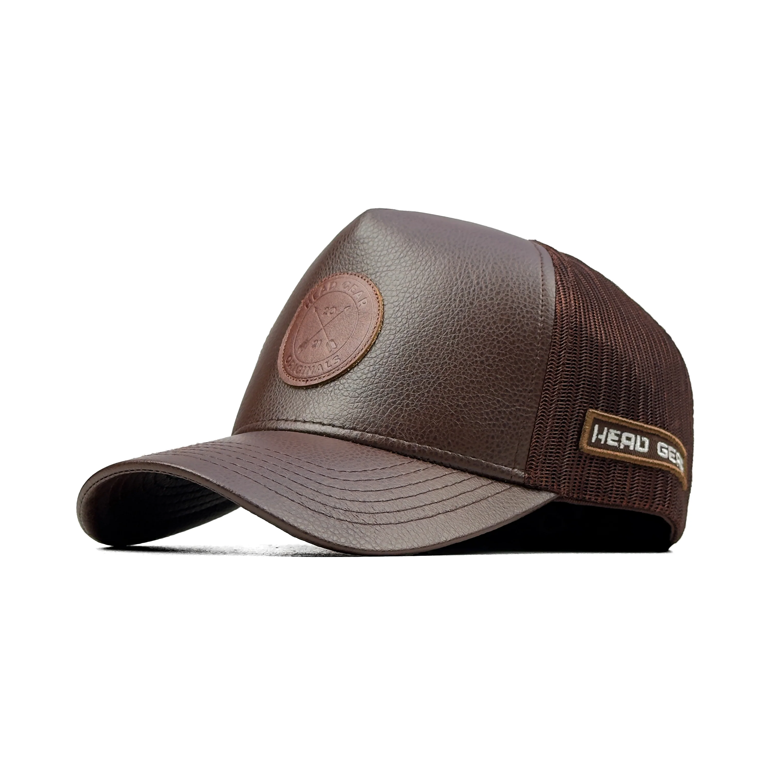 HEAD GEAR CHOCOLATE FAUX LEATHER TRUCKER LIMITED EDITION CAP - Image 3