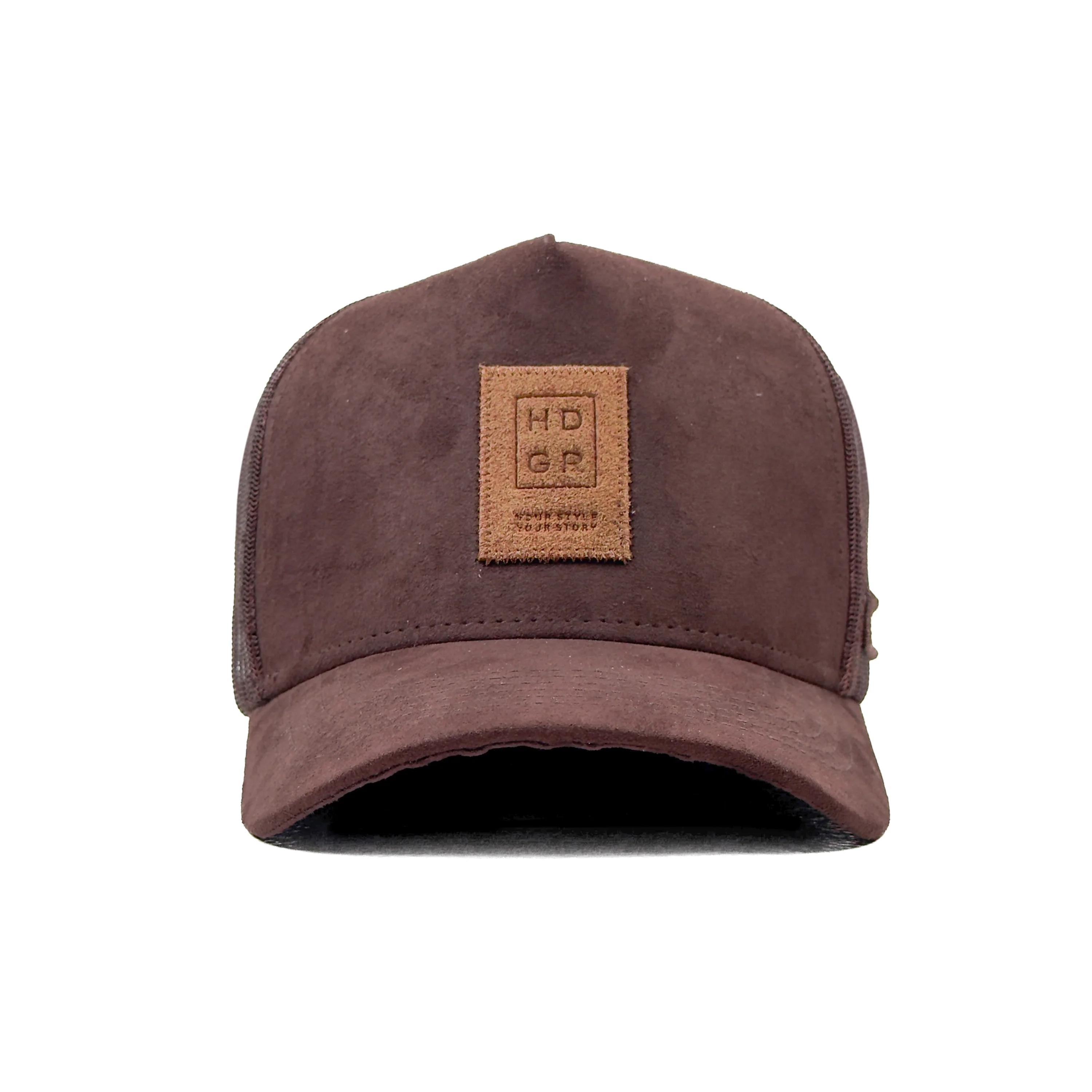 HEAD GEAR CHOCOLATE TRUCKER LEATHER PATCH CAP - Image 4