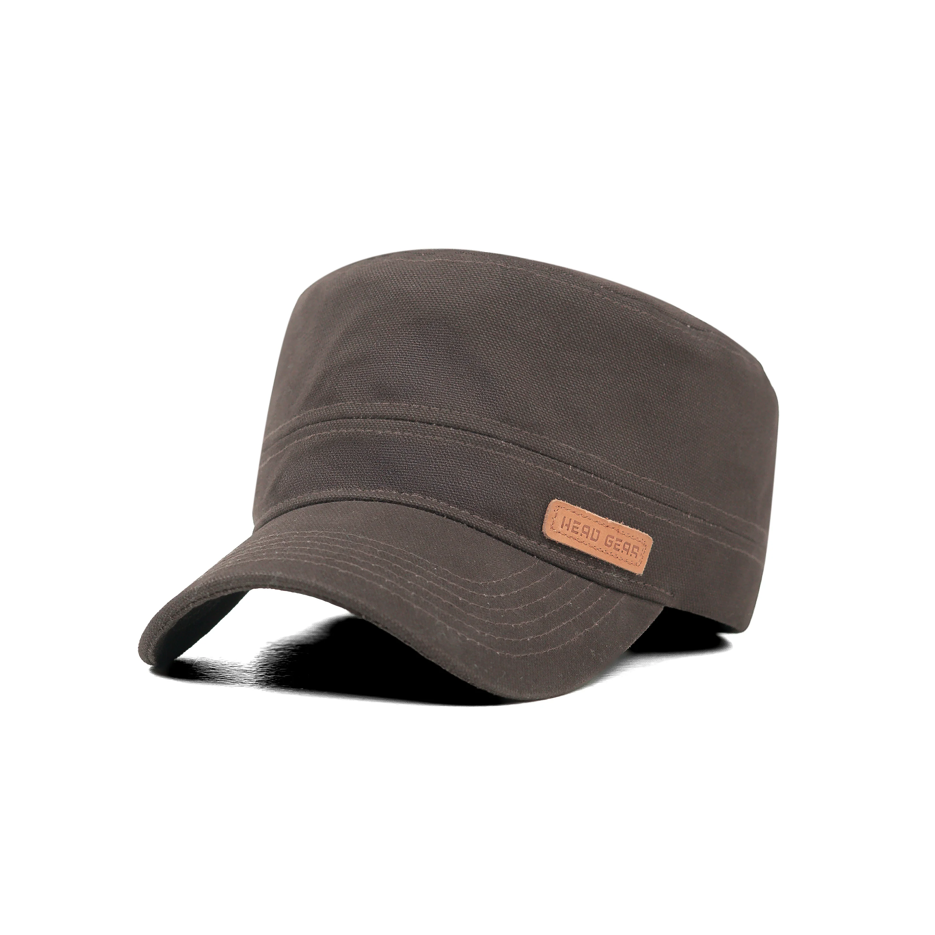 HEAD GEAR COFFEE WITH LEATHER PATCH CAPTAIN'S CAP - Image 5