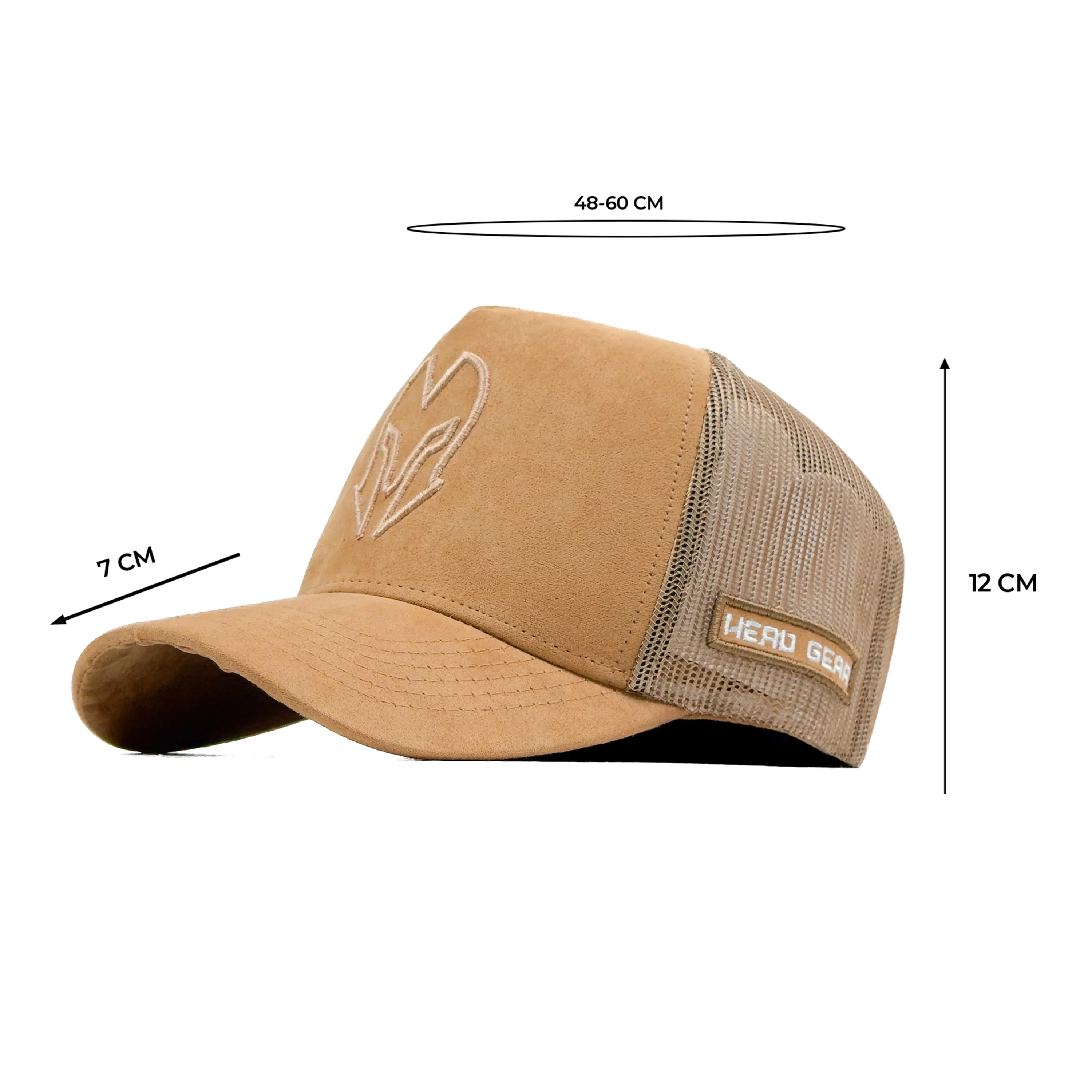 HEAD GEAR DARK BEIGE SUPER SUEDE TRUCKER CAP - Image 7
