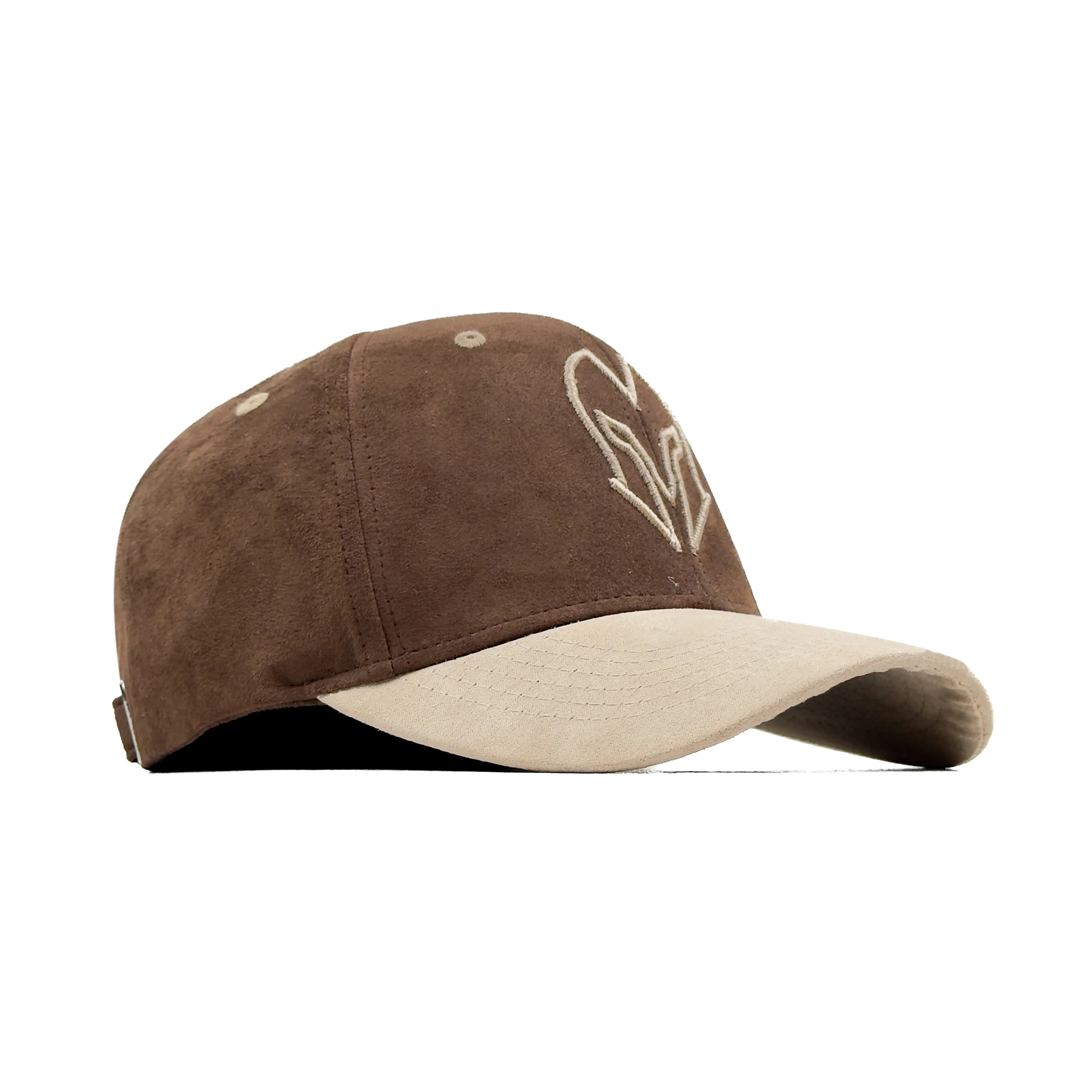 HEAD GEAR DARK BROWN AND BEIGE REDEFINED SUEDE CAP - Image 3