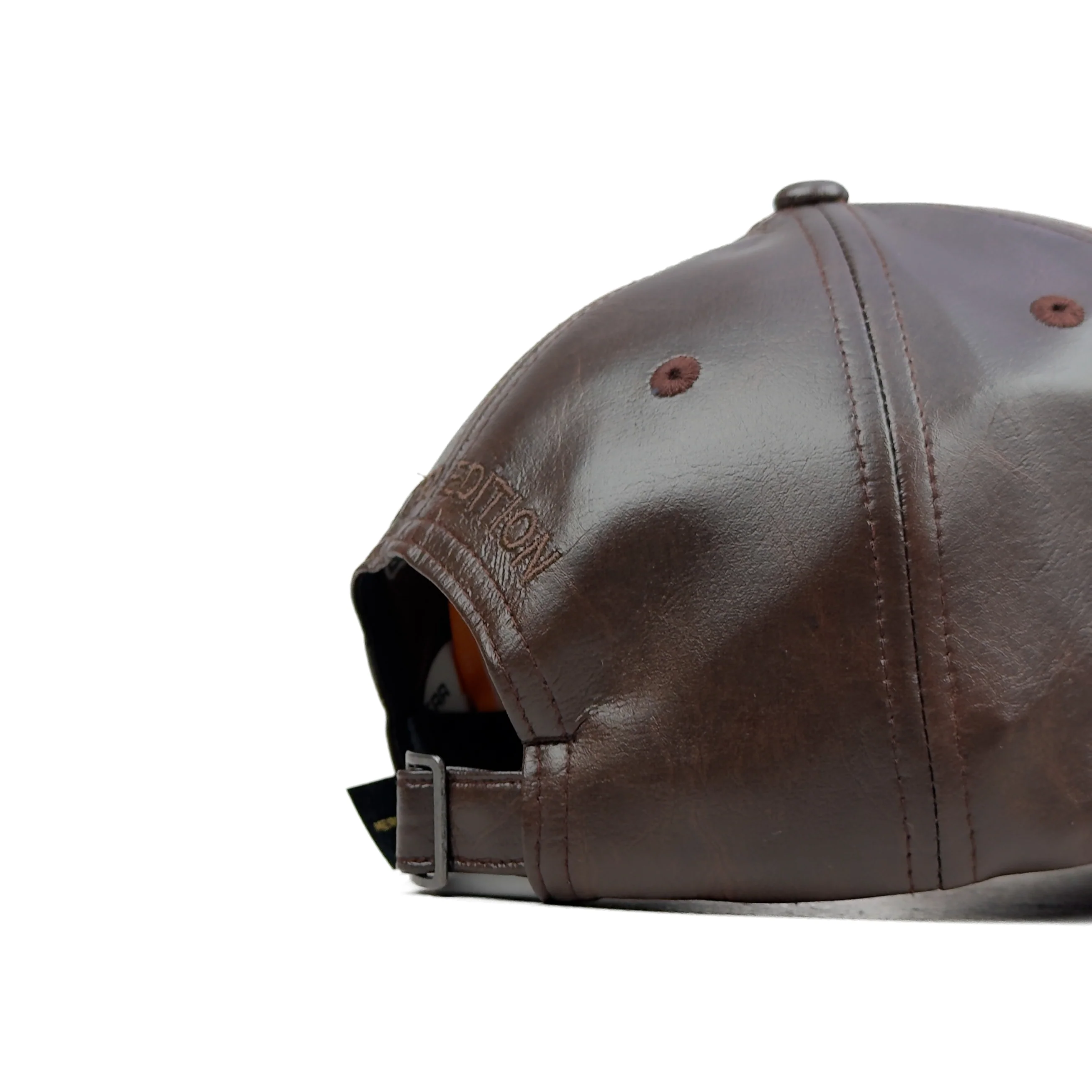 HEAD GEAR DARK BROWN FAUX LEATHER LIMITED EDITION CAP - Image 10