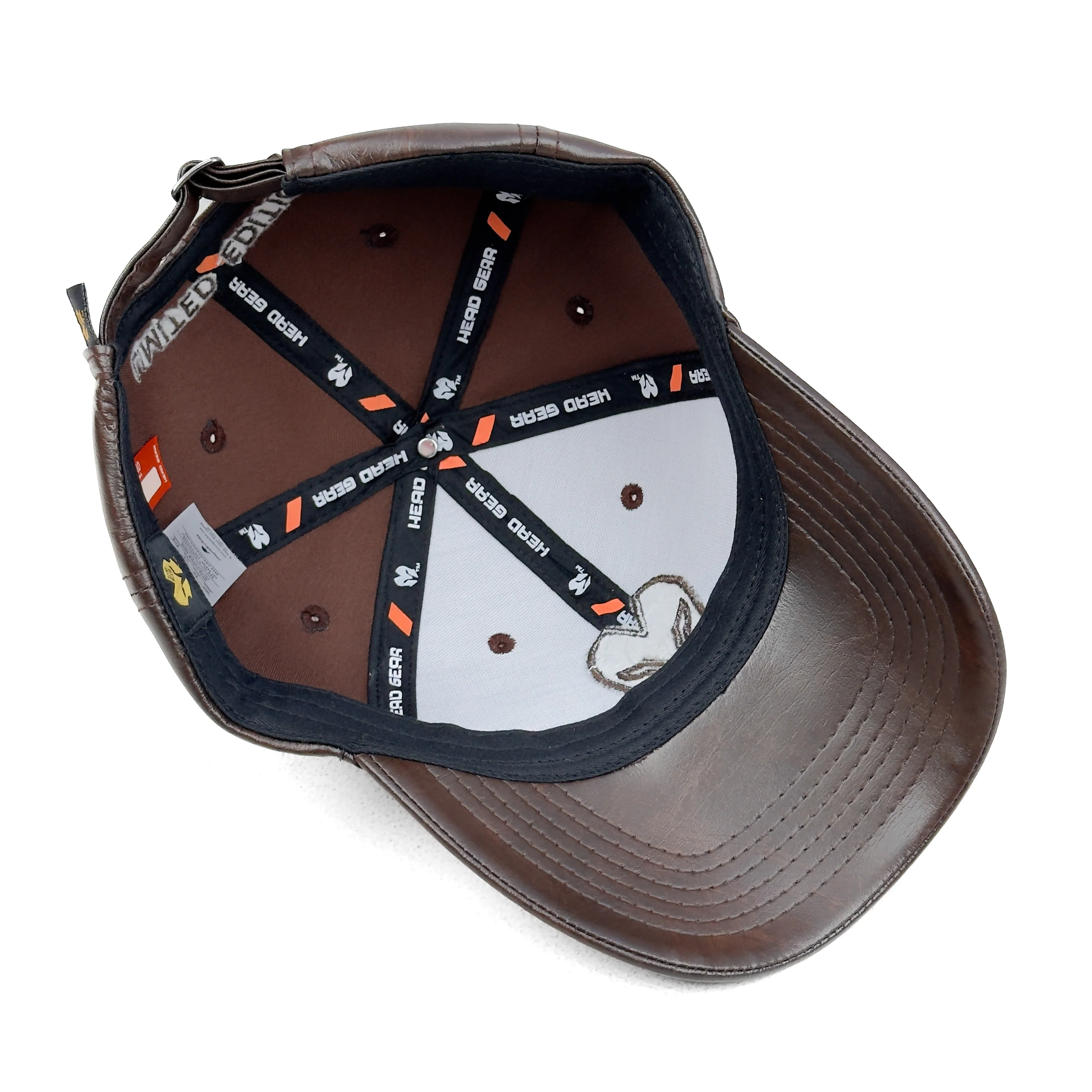 HEAD GEAR DARK BROWN FAUX LEATHER LIMITED EDITION CAP - Image 13