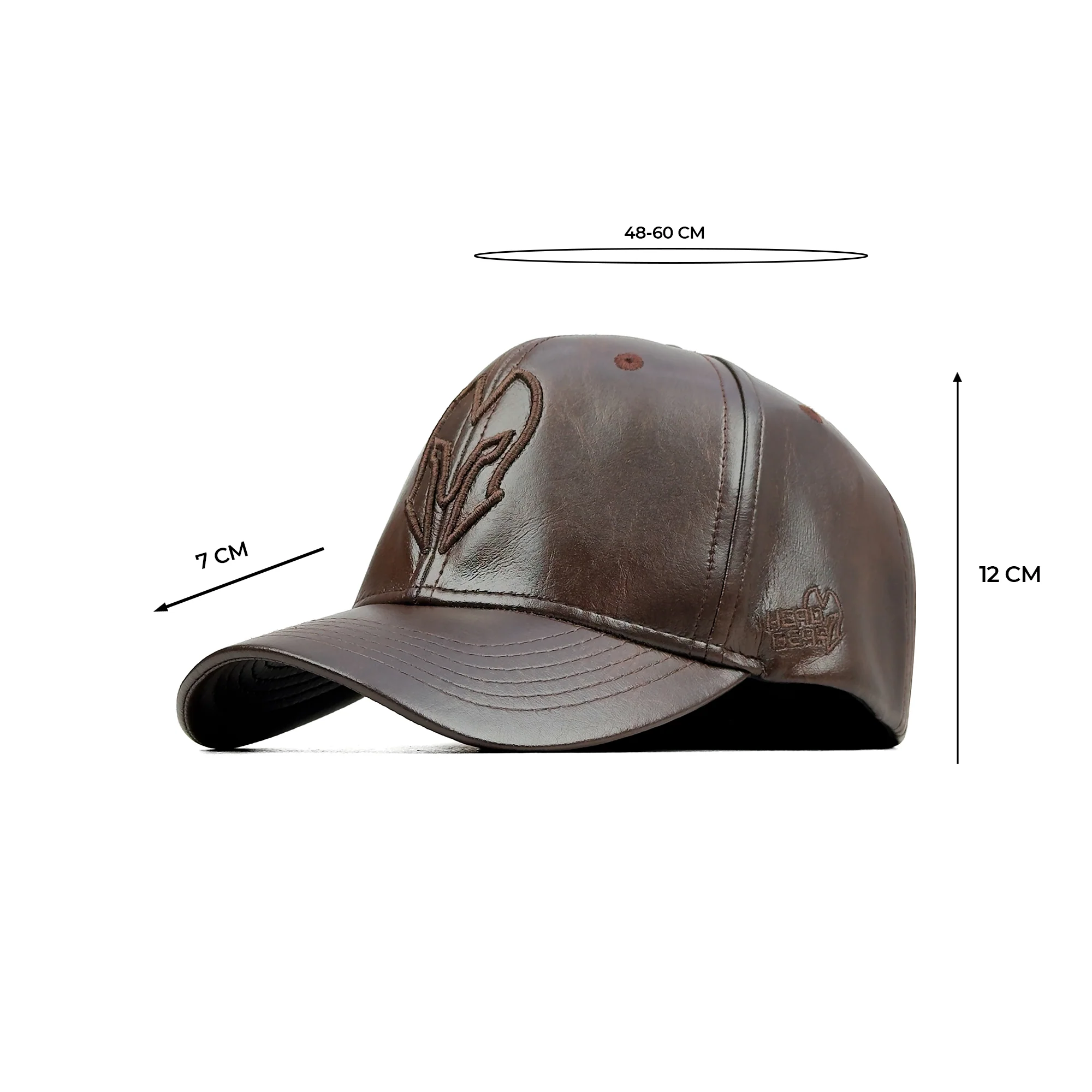 HEAD GEAR DARK BROWN FAUX LEATHER LIMITED EDITION CAP - Image 14