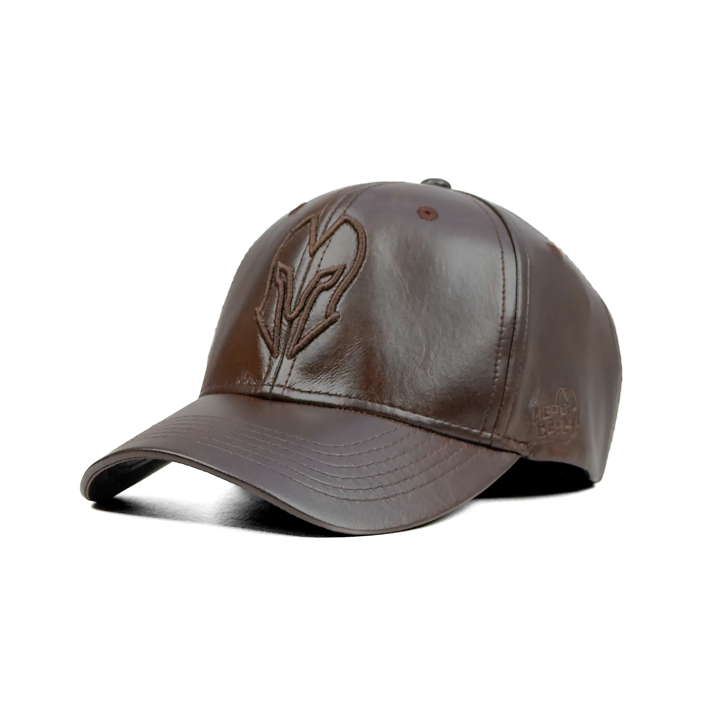 HEAD GEAR DARK BROWN FAUX LEATHER LIMITED EDITION CAP - Image 5