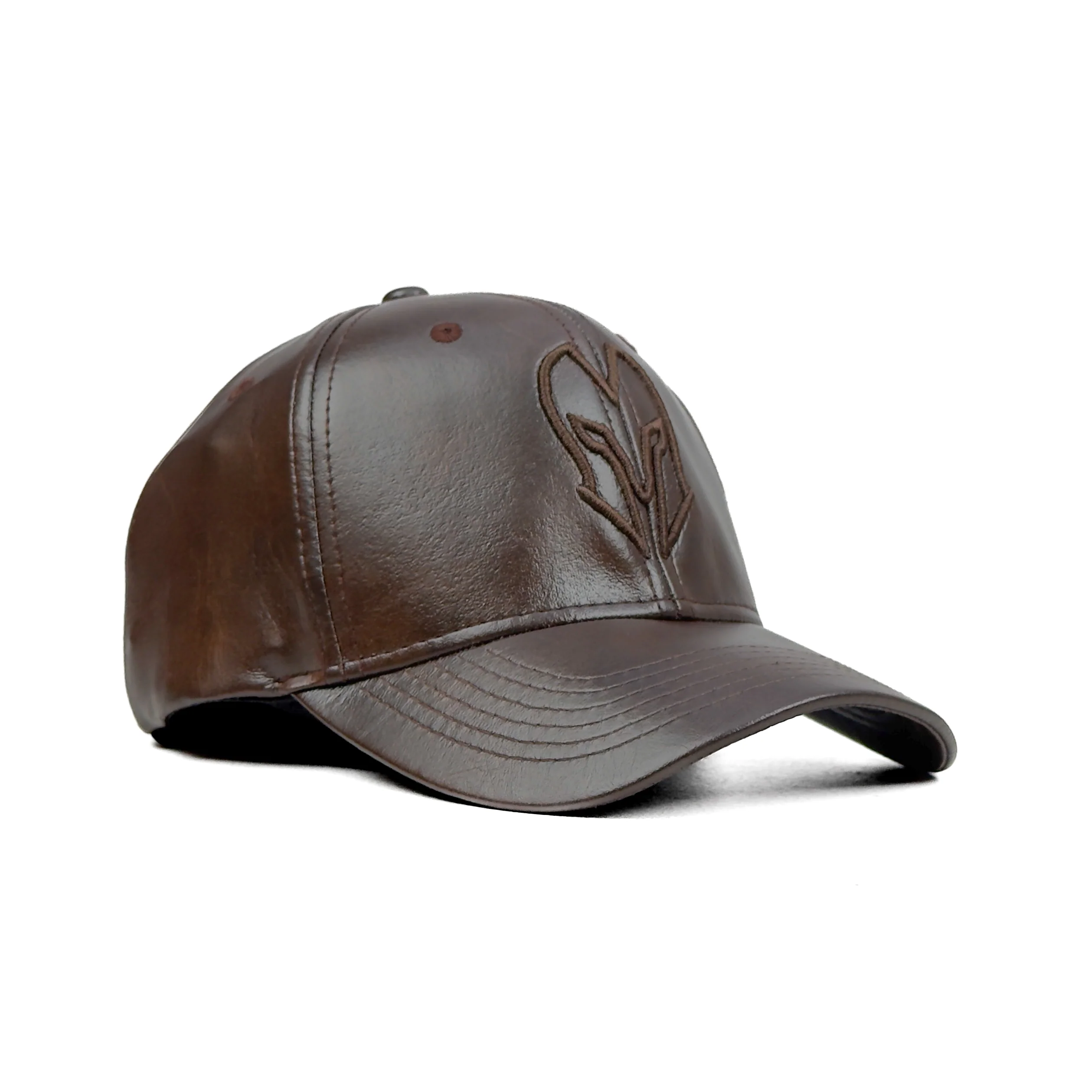 HEAD GEAR DARK BROWN FAUX LEATHER LIMITED EDITION CAP - Image 7