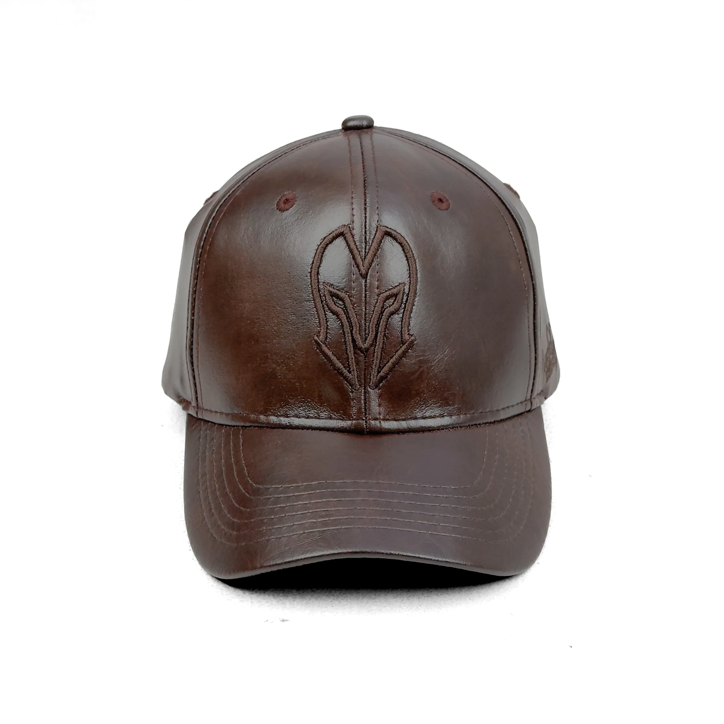 HEAD GEAR DARK BROWN FAUX LEATHER LIMITED EDITION CAP - Image 8