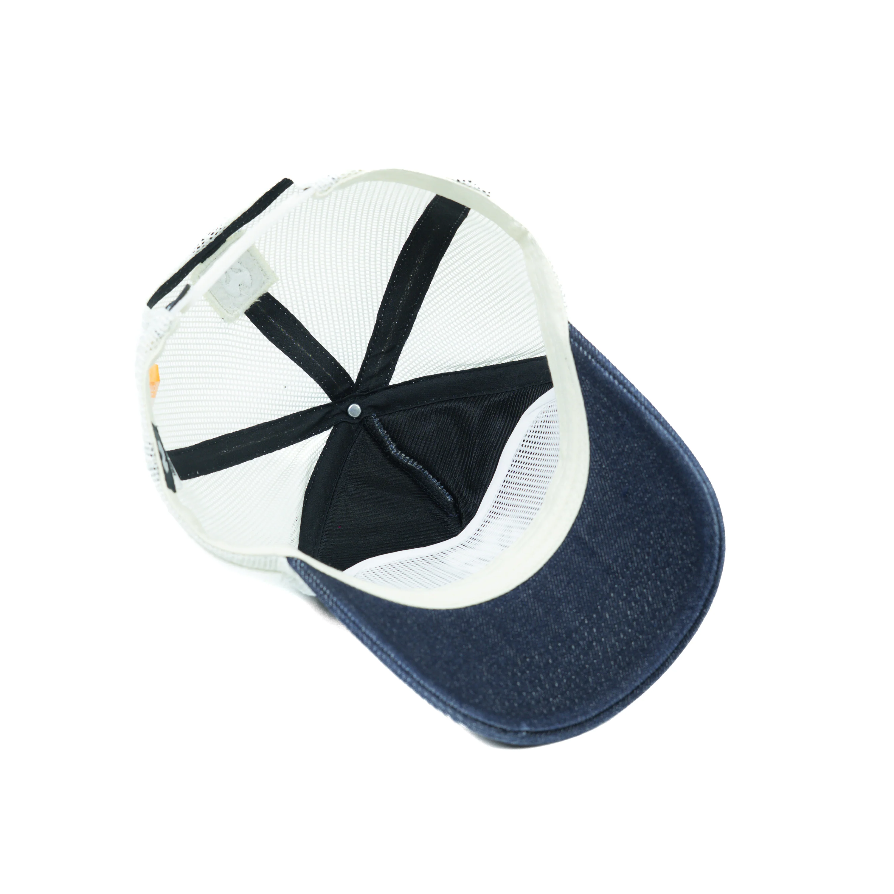 HEAD GEAR DARK NAVY BLUE WHITE DENIM TRUCKER CAP - Image 13