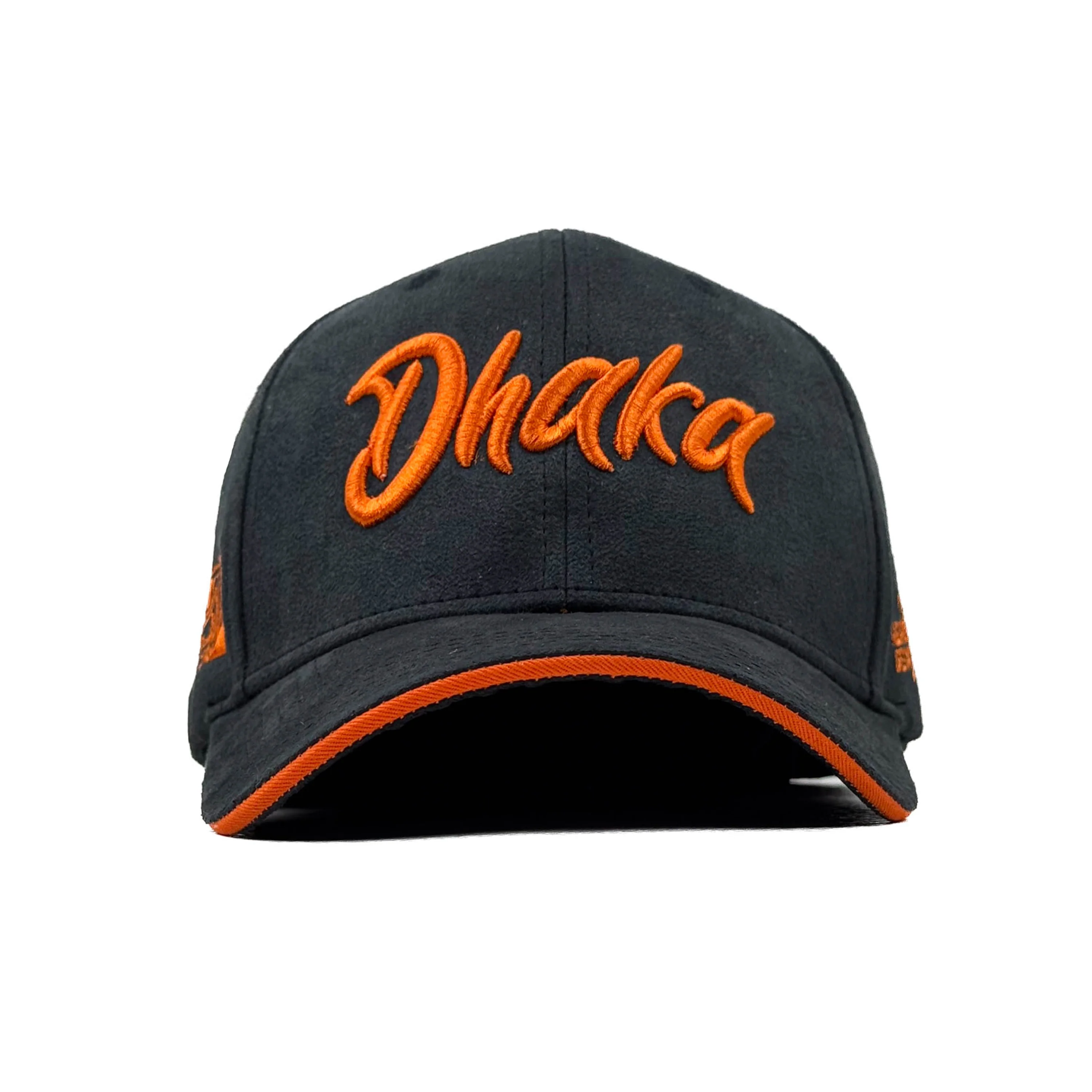HEAD GEAR DHAKA BLACK WITH ORANGE SANDWICH SUEDE CAP - Image 4