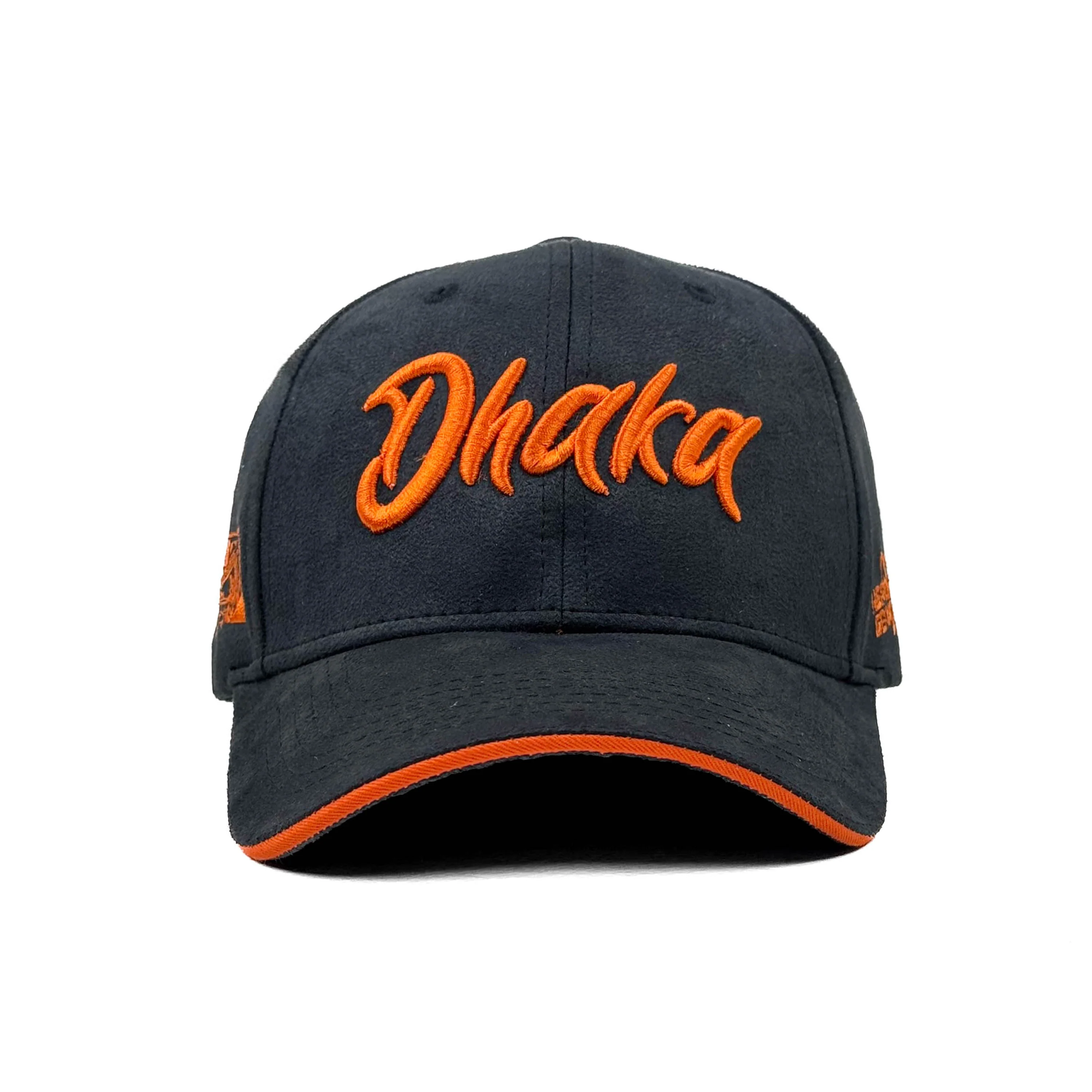 HEAD GEAR DHAKA BLACK WITH ORANGE SANDWICH SUEDE CAP - Image 6