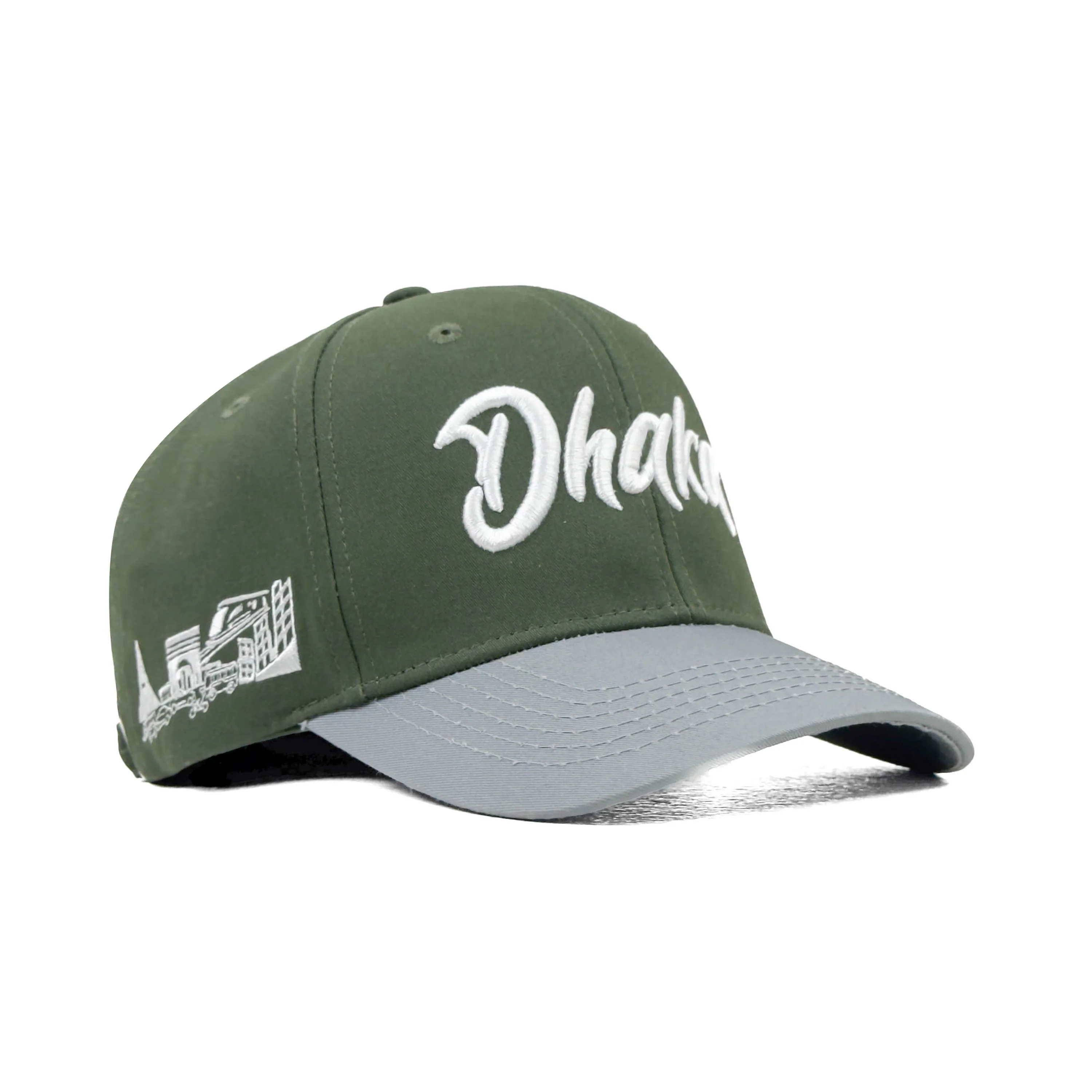 HEAD GEAR DHAKA OLIVE AND LIGHT GREY CAP - Image 5