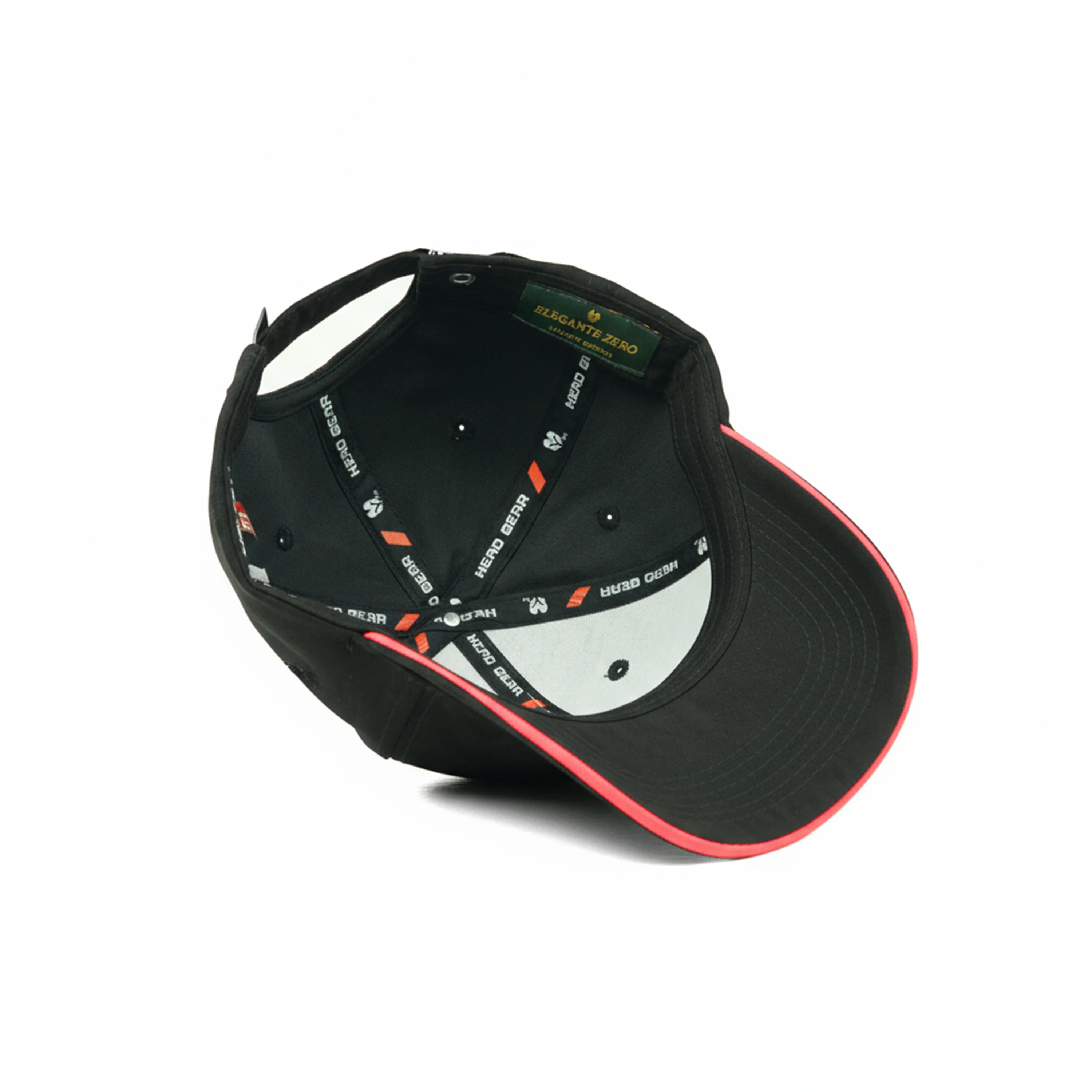 HEAD GEAR ELEGANTE ZERO BLACK SANDWICH RED CAP (NO LOGO) - Image 12