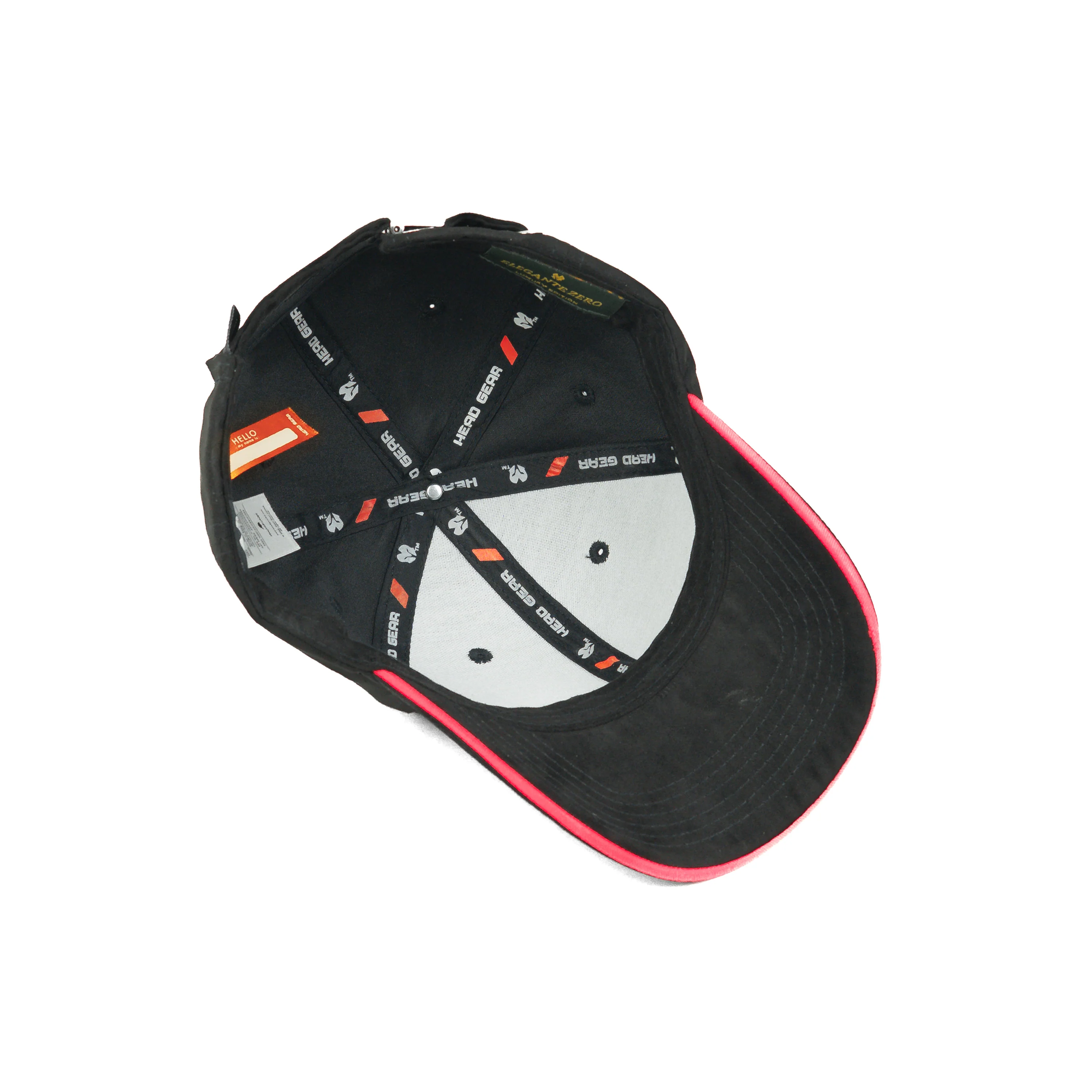 HEAD GEAR ELEGANTE ZERO BLACK SANDWICH RED CAP (NO LOGO) - Image 13