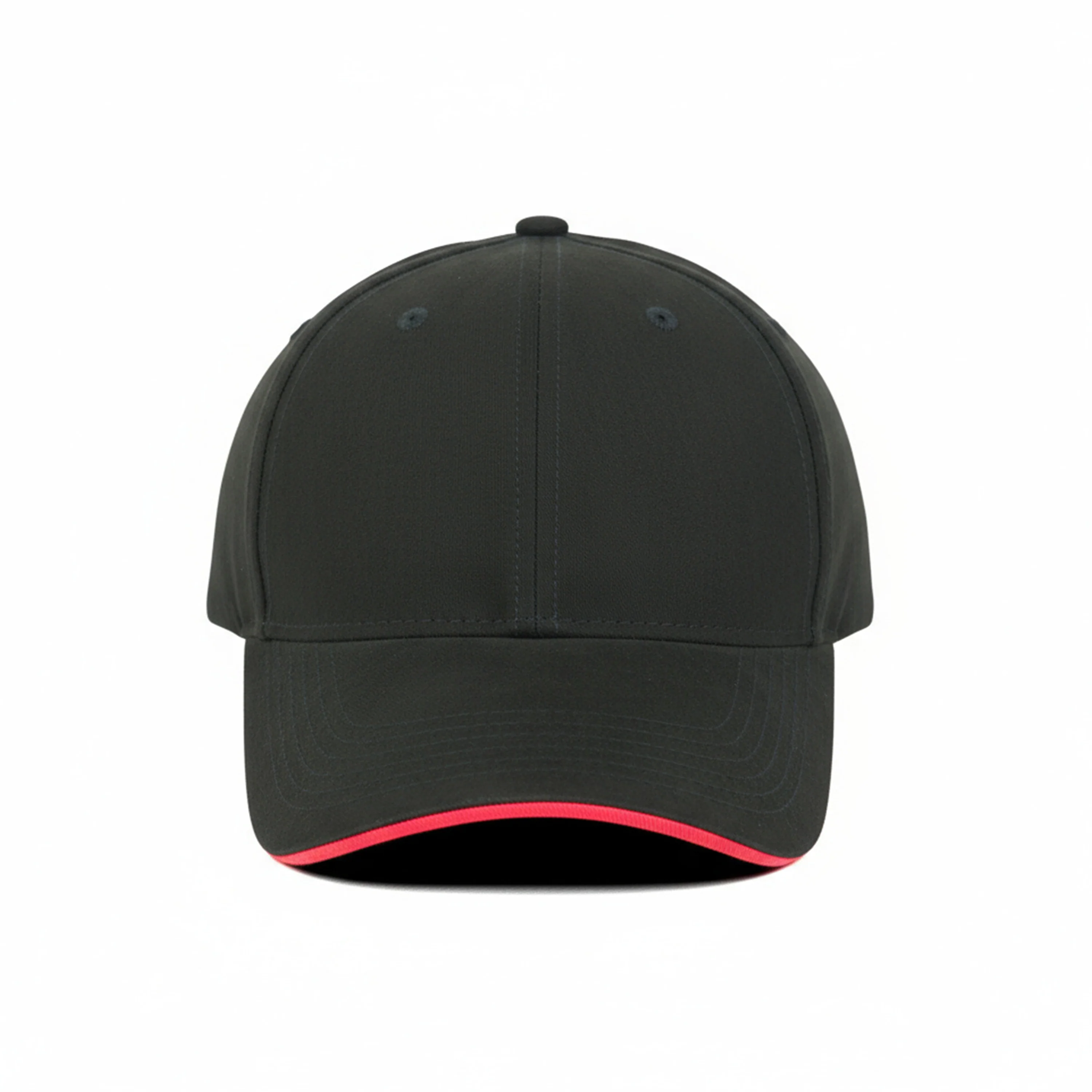 HEAD GEAR ELEGANTE ZERO BLACK SANDWICH RED CAP (NO LOGO) - Image 6