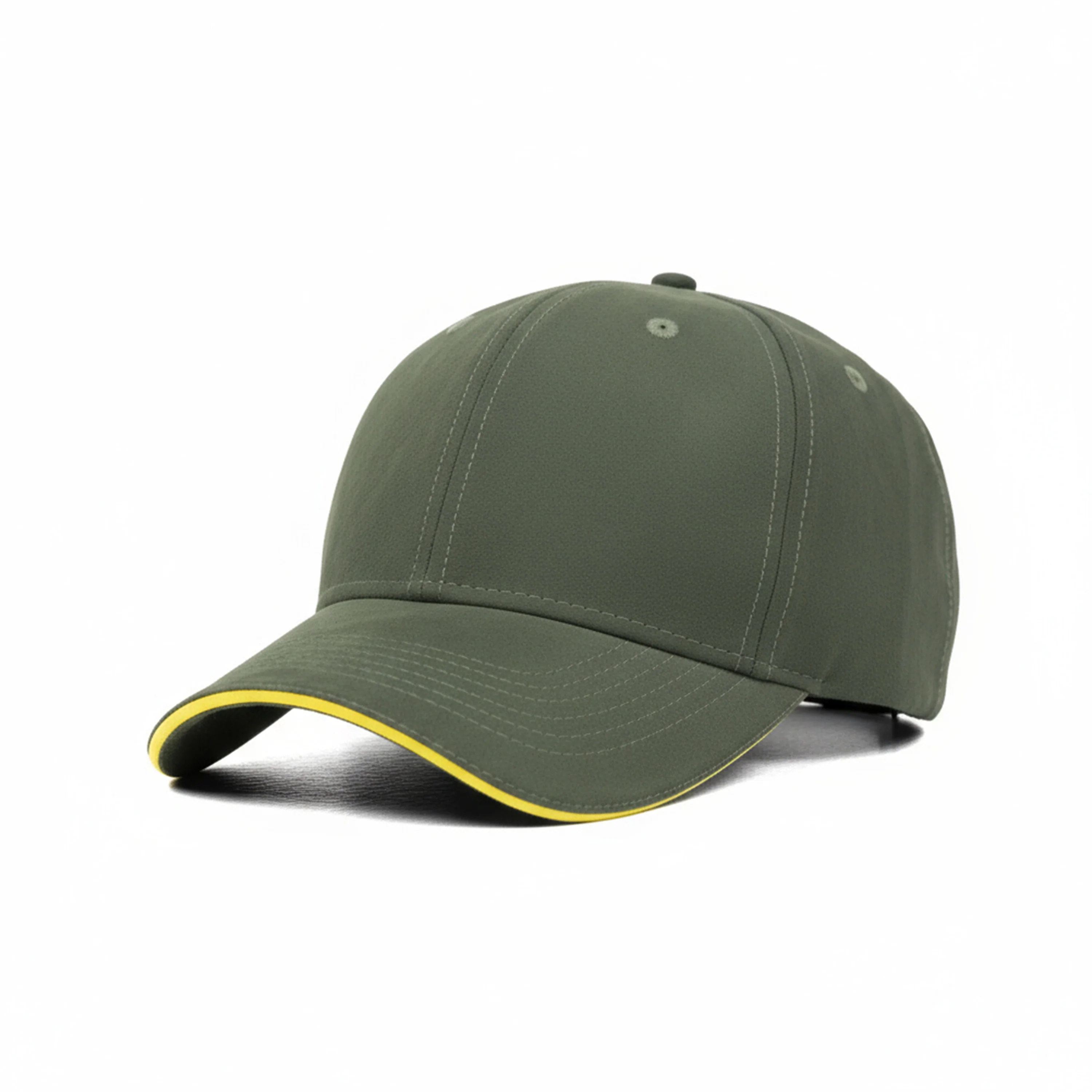 HEAD GEAR ELEGANTE ZERO GREEN SANDWICH YELLOW CAP (NO LOGO) - Image 5