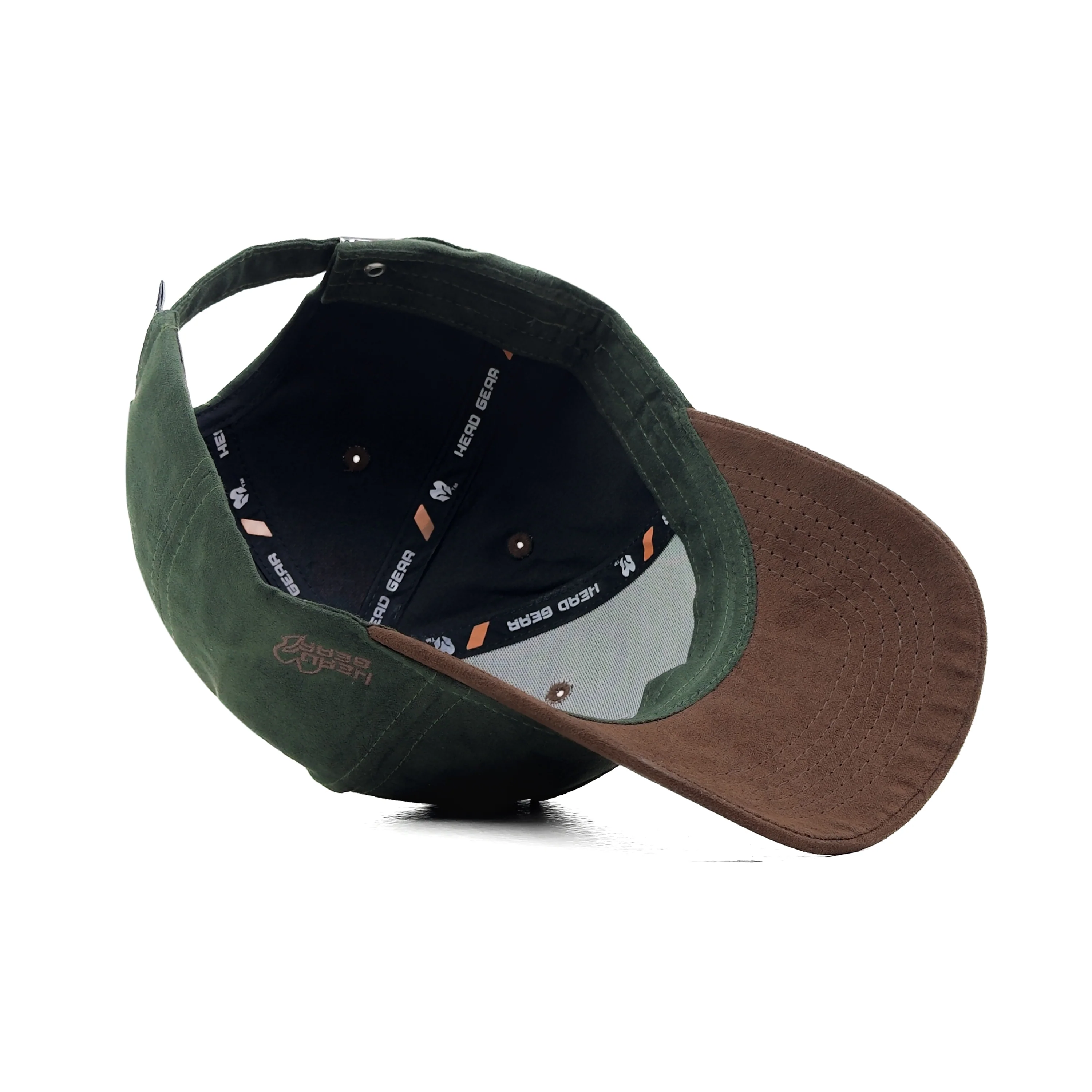 HEAD GEAR GREEN AND DARK BROWN REDEFINED SUEDE CAP - Image 6