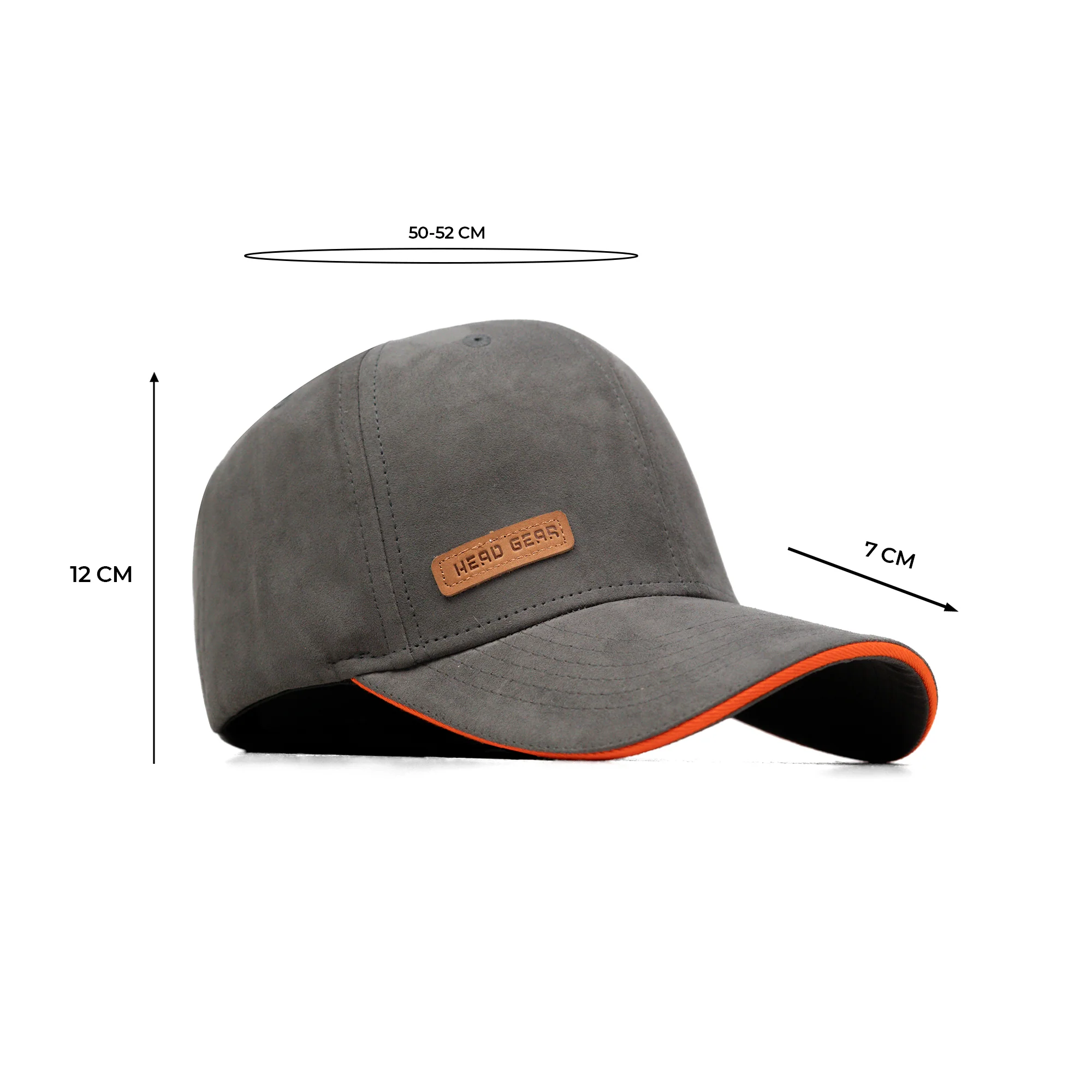 HEAD GEAR GREY STRUCTURED LEATHER PATCH FITTED CAP - Image 16