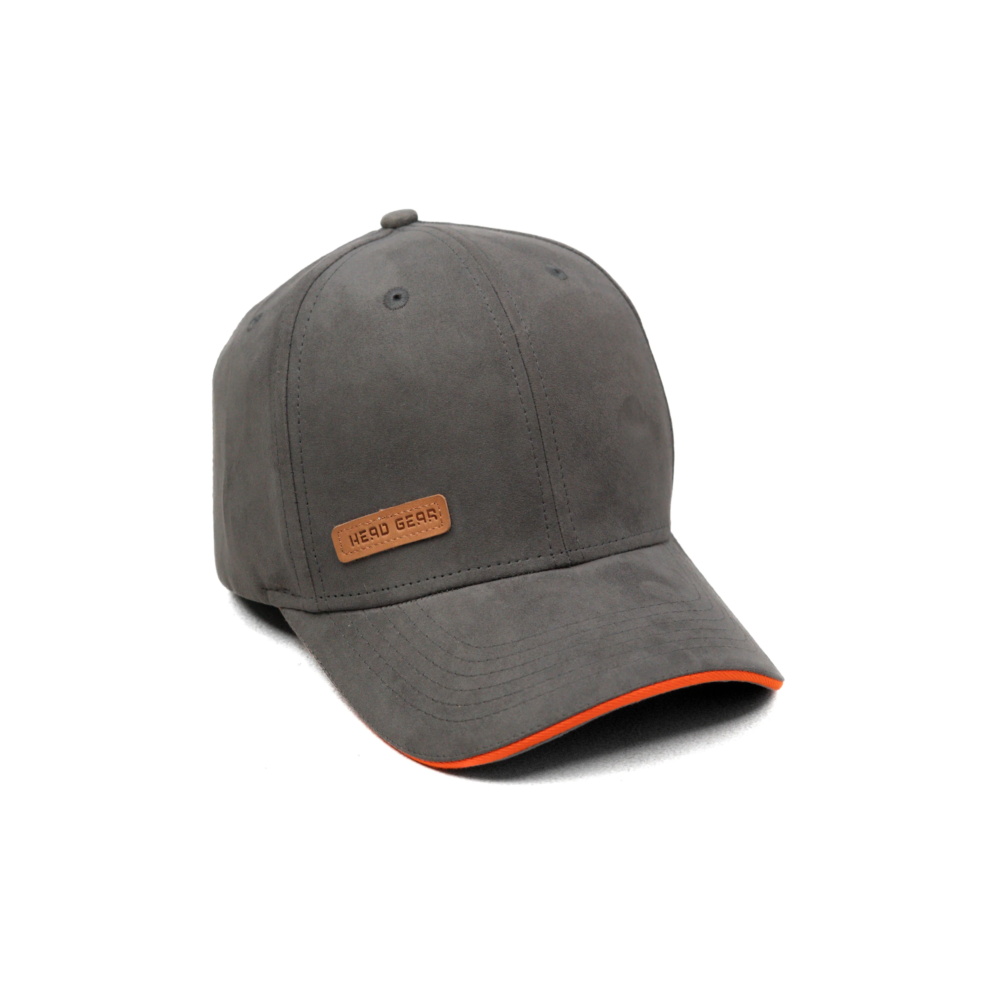 HEAD GEAR GREY STRUCTURED LEATHER PATCH FITTED CAP - Image 7