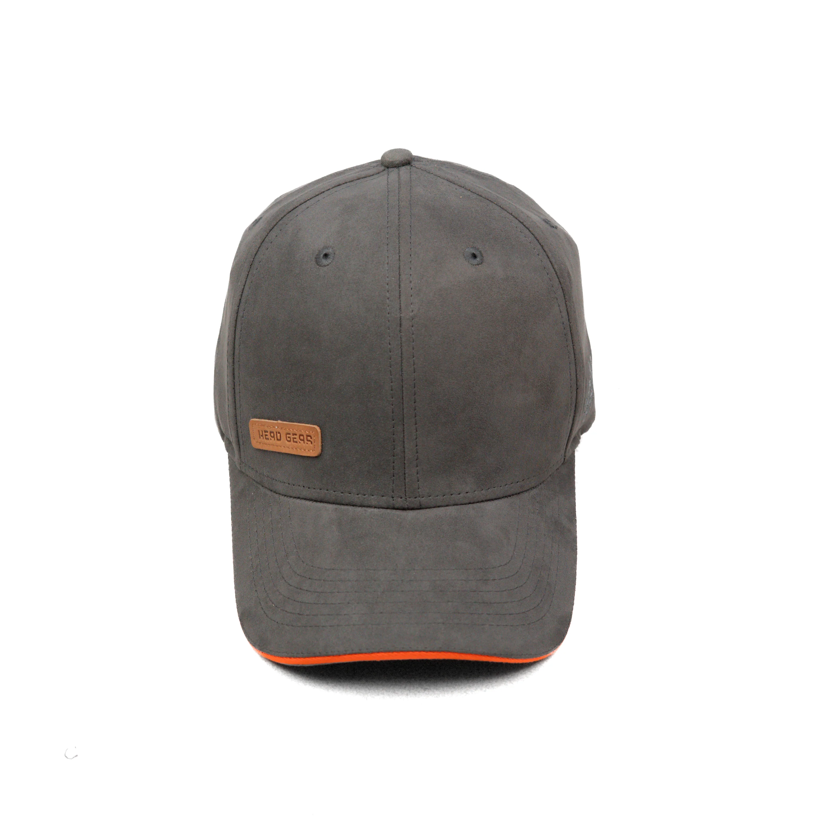 HEAD GEAR GREY STRUCTURED LEATHER PATCH FITTED CAP - Image 8