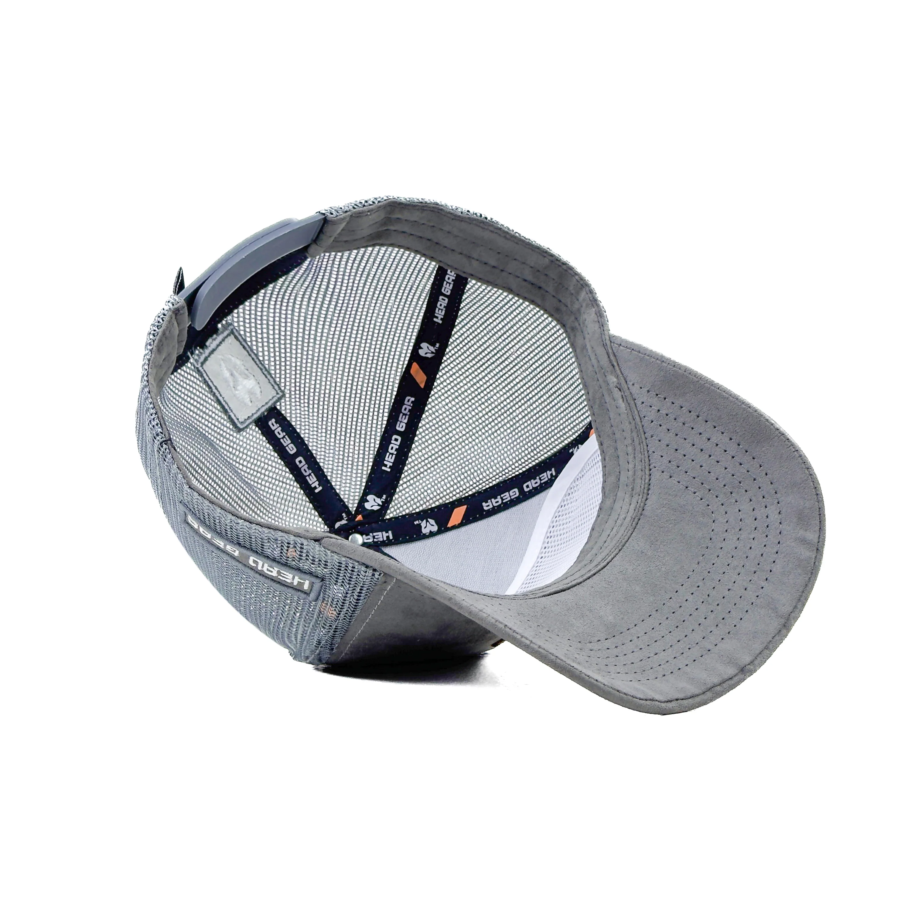 HEAD GEAR GREY TRUCKER LEATHER PATCH CAP - Image 6