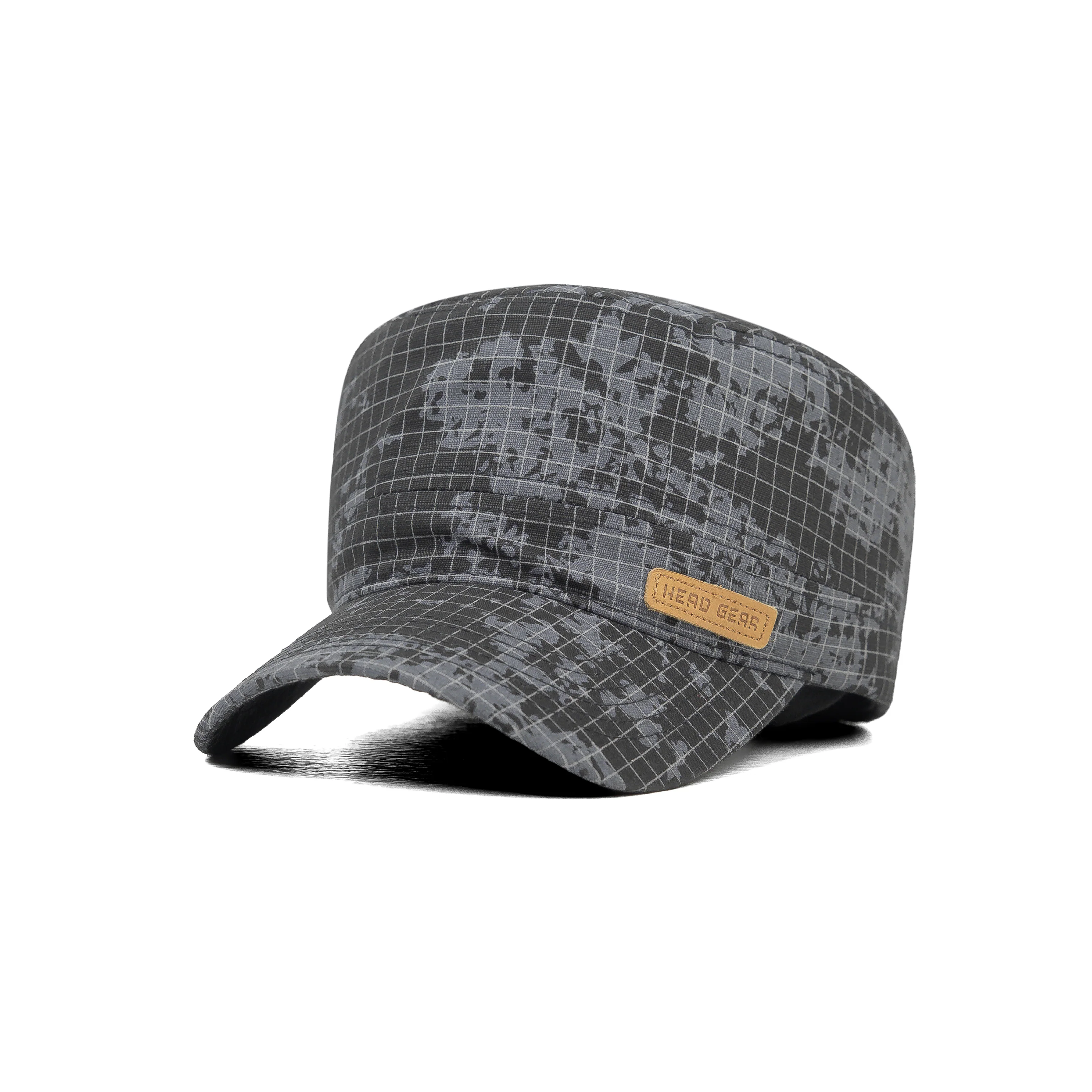 HEAD GEAR GREY WITH LEATHER PATCH CAPTAIN'S CAP - Image 5