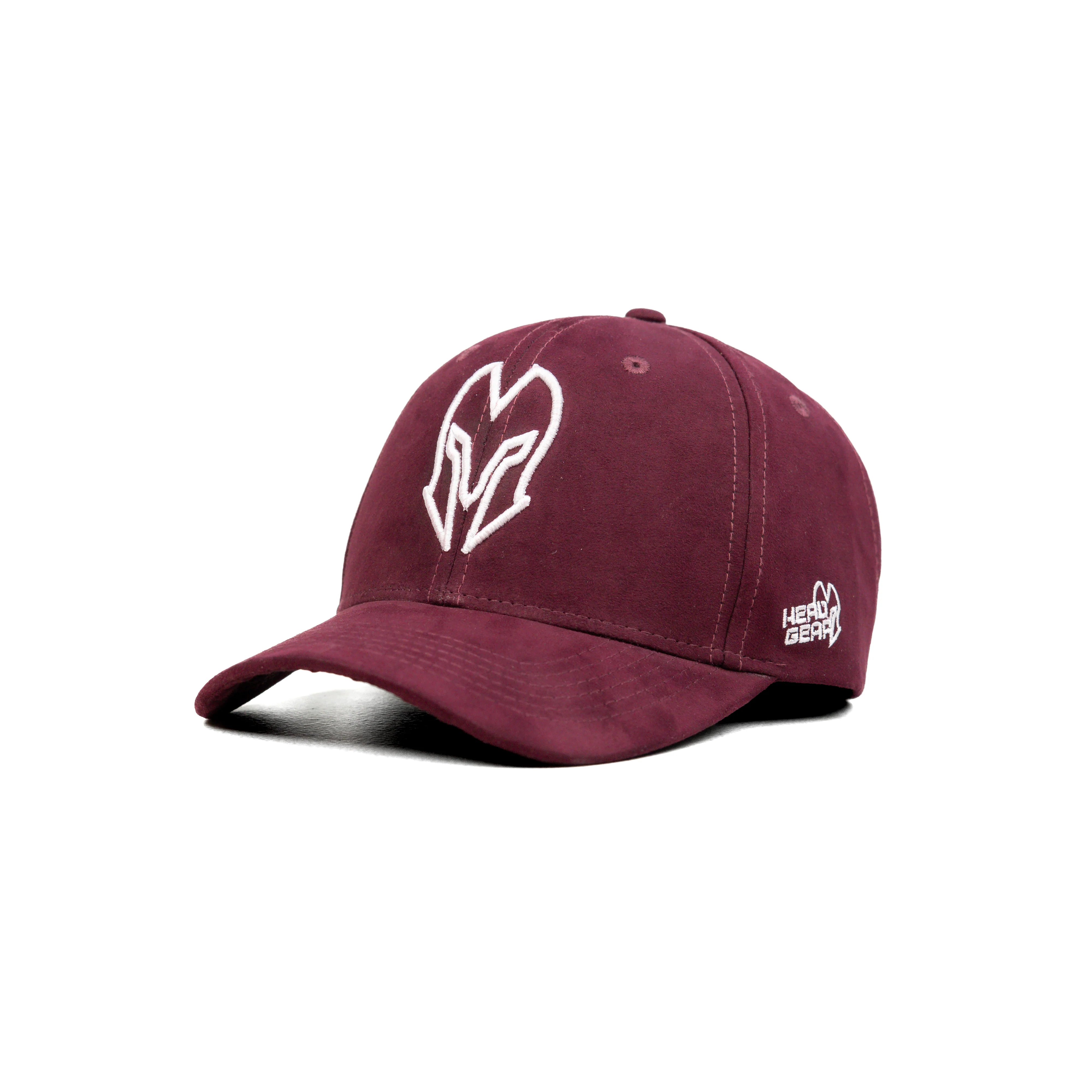 HEAD GEAR MAROON AND WHITE CONTRAST SUEDE CAP - Image 5