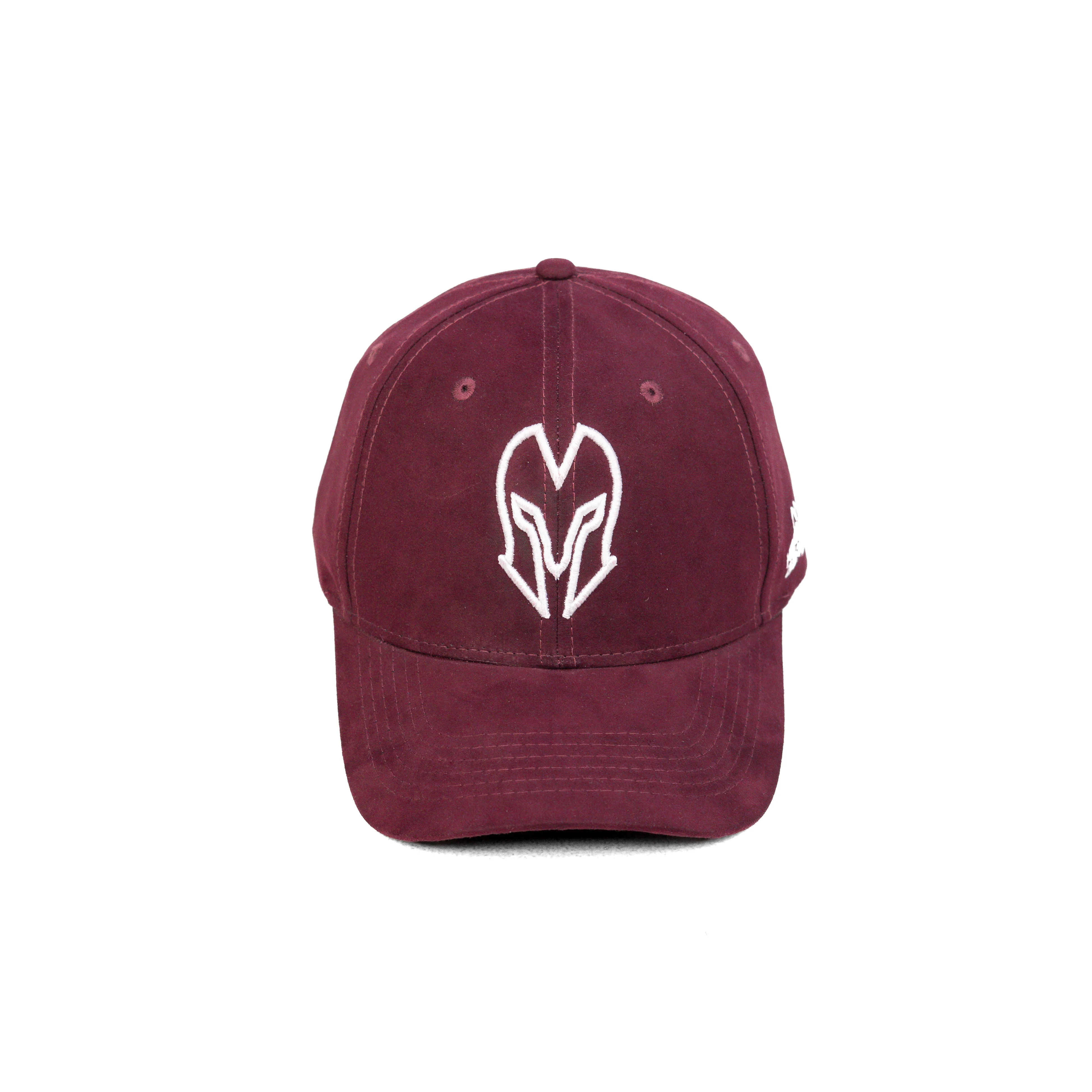 HEAD GEAR MAROON AND WHITE CONTRAST SUEDE CAP - Image 8