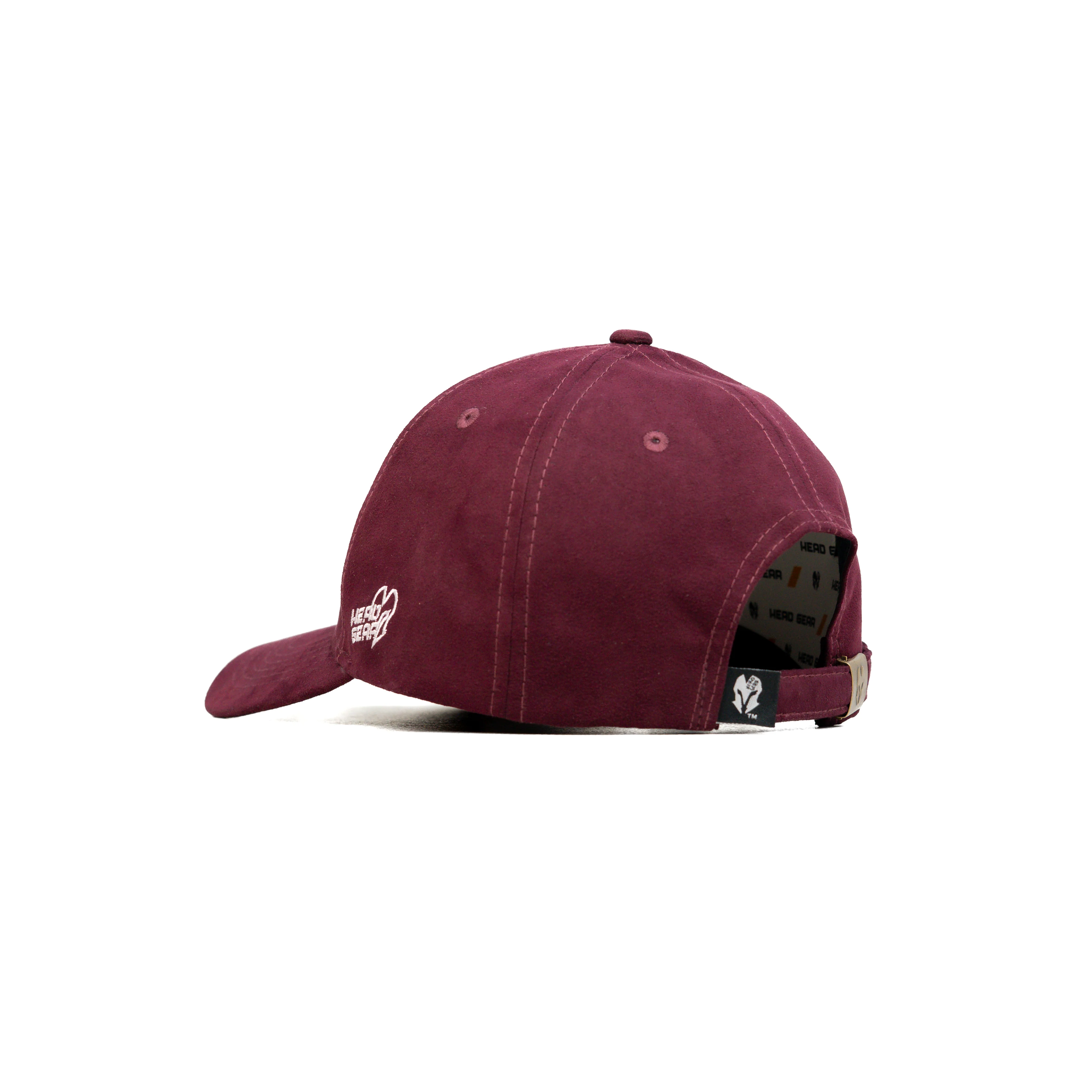 HEAD GEAR MAROON AND WHITE CONTRAST SUEDE CAP - Image 9