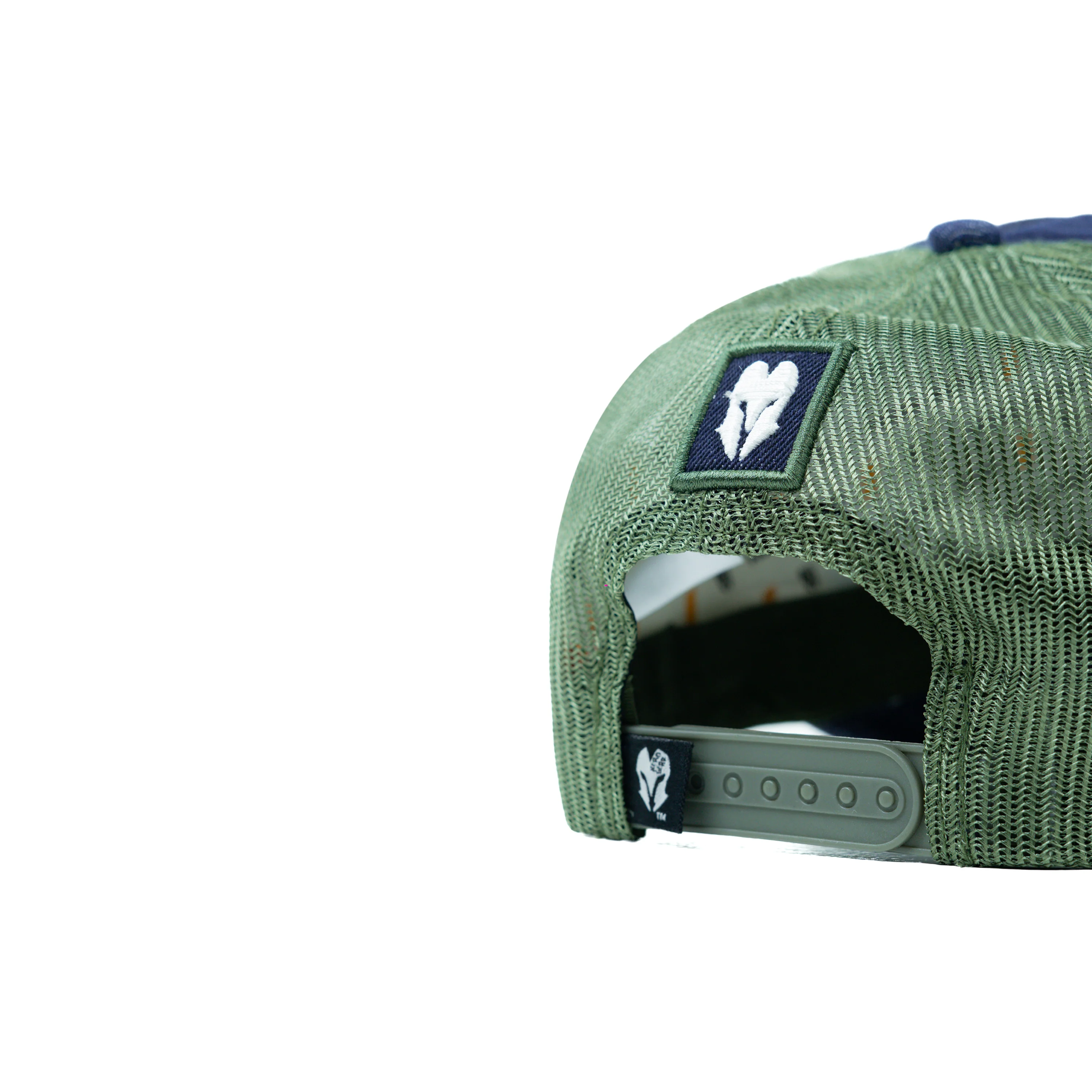 HEAD GEAR NAVY BLUE GREEN DENIM TRUCKER CAP - Image 10