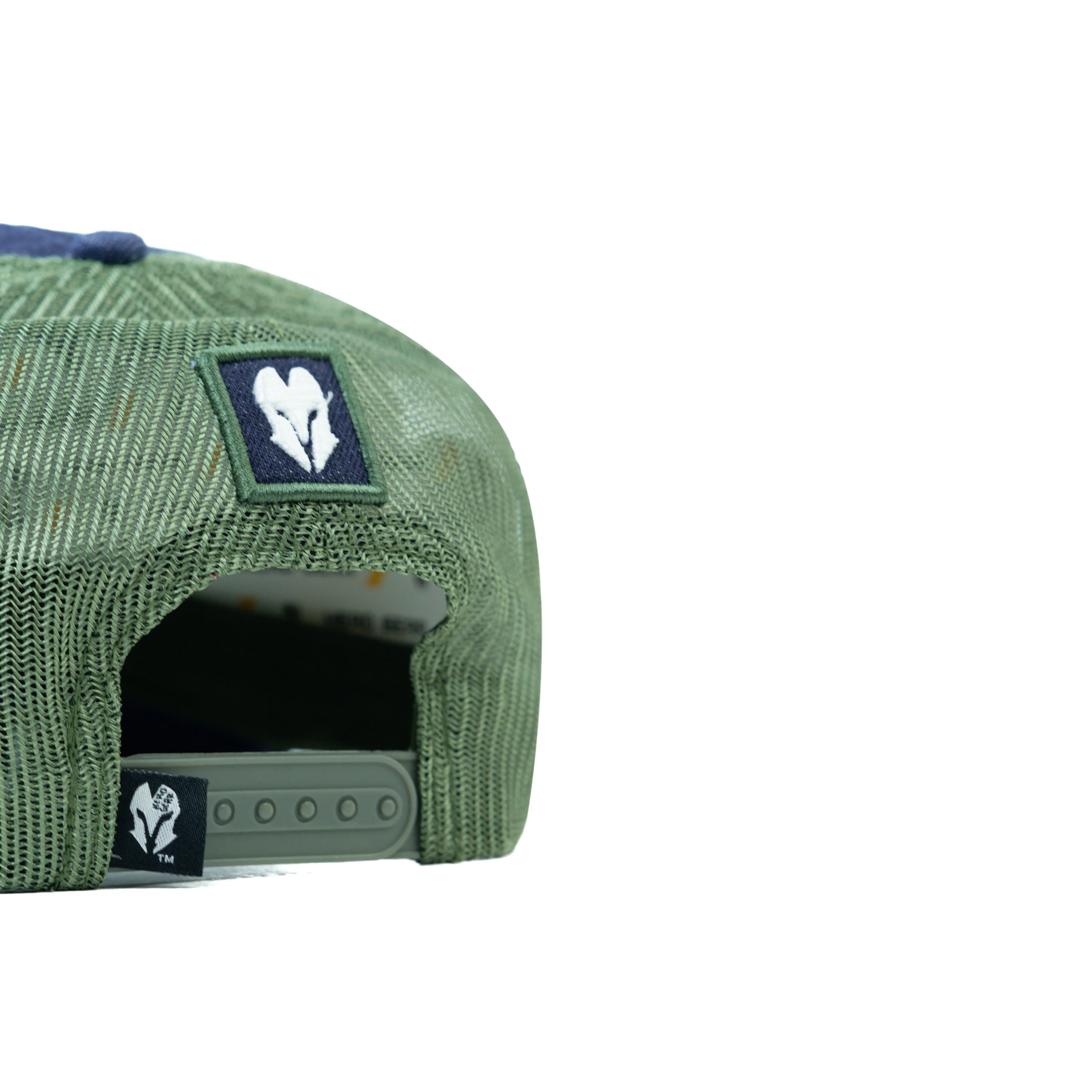 HEAD GEAR NAVY BLUE GREEN DENIM TRUCKER CAP - Image 11