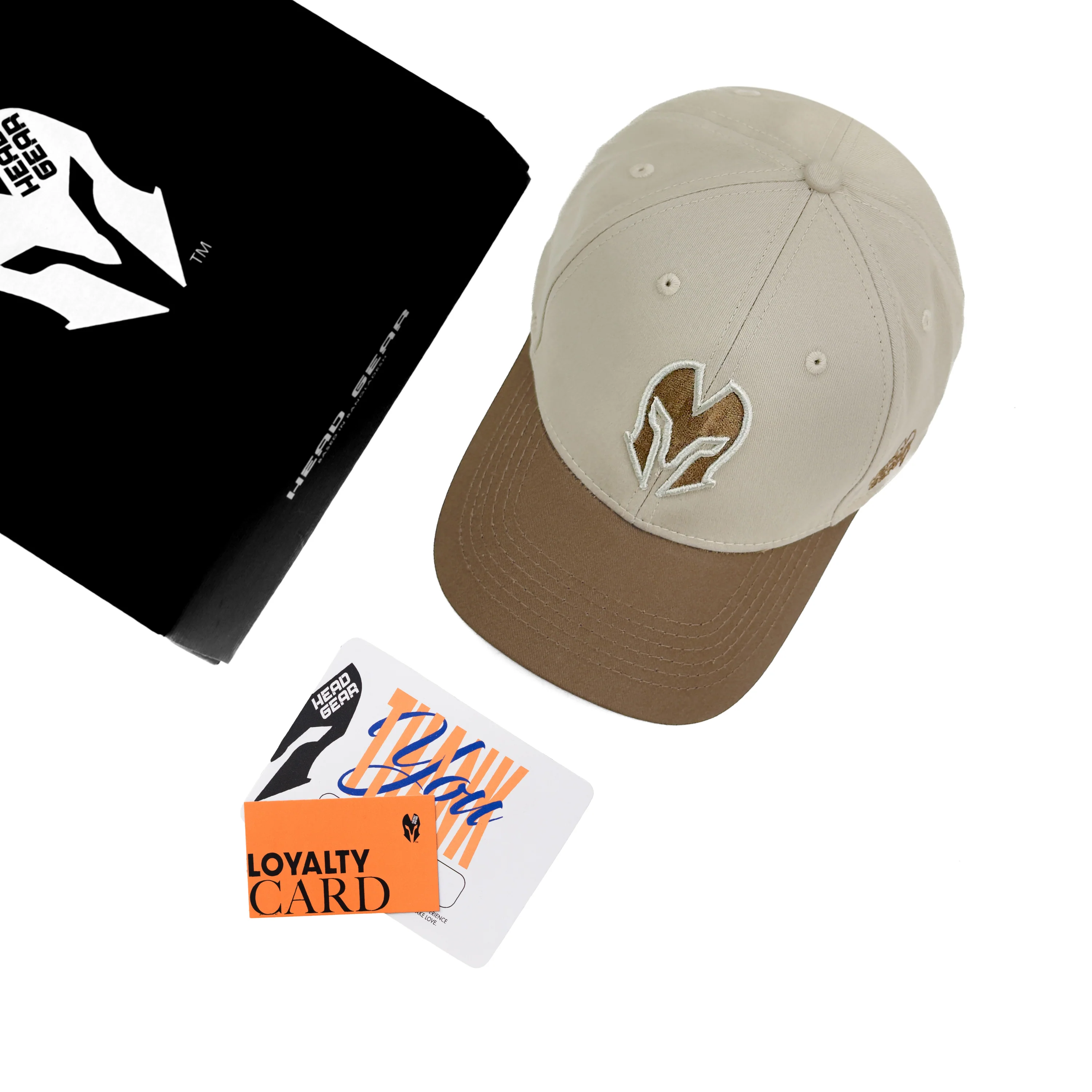 HEAD GEAR OFF-WHITE AND BROWN REDEFINED TWILL CAP - Image 2