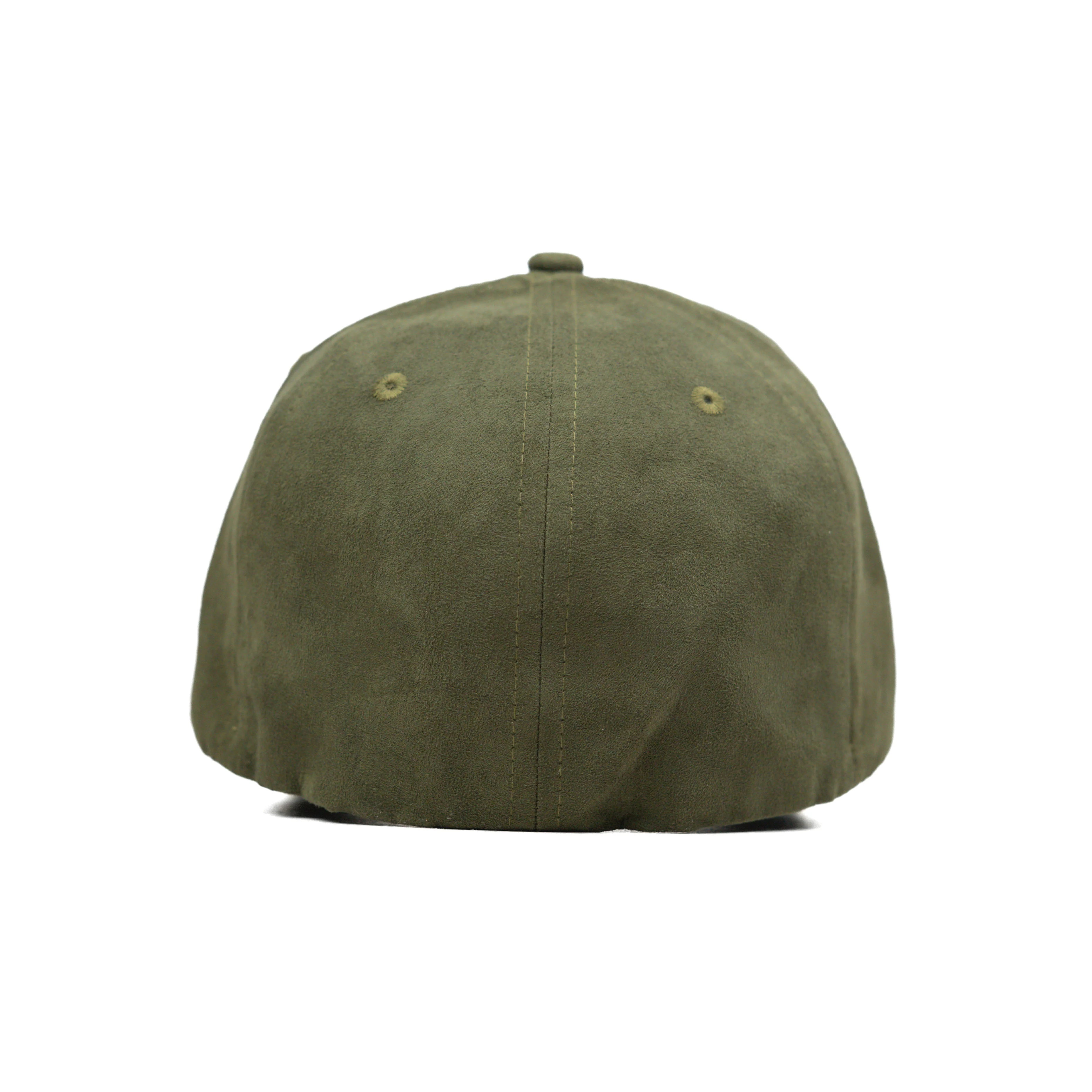 HEAD GEAR OLIVE STRUCTURED LEATHER PATCH FITTED CAP - Image 12