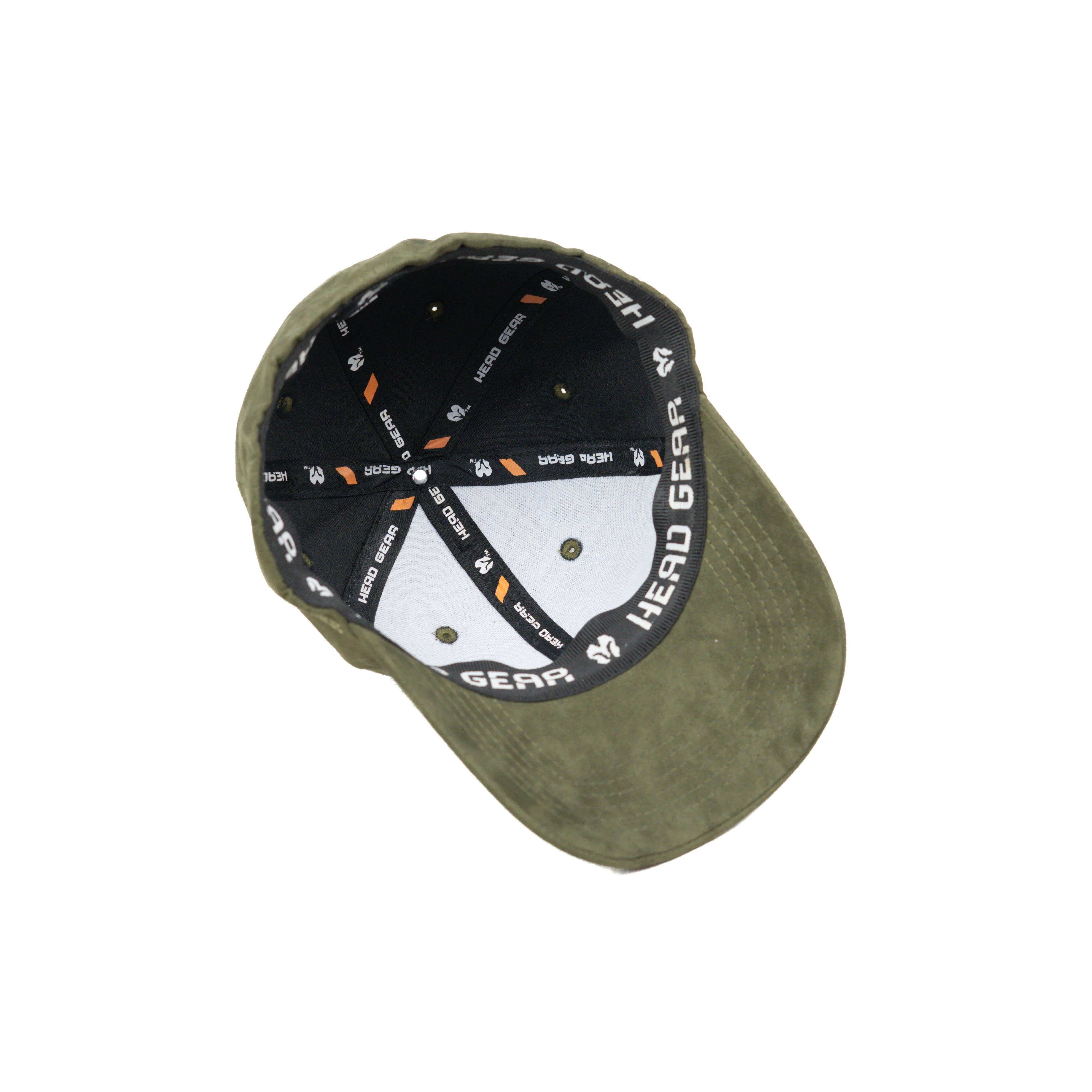 HEAD GEAR OLIVE STRUCTURED LEATHER PATCH FITTED CAP - Image 14