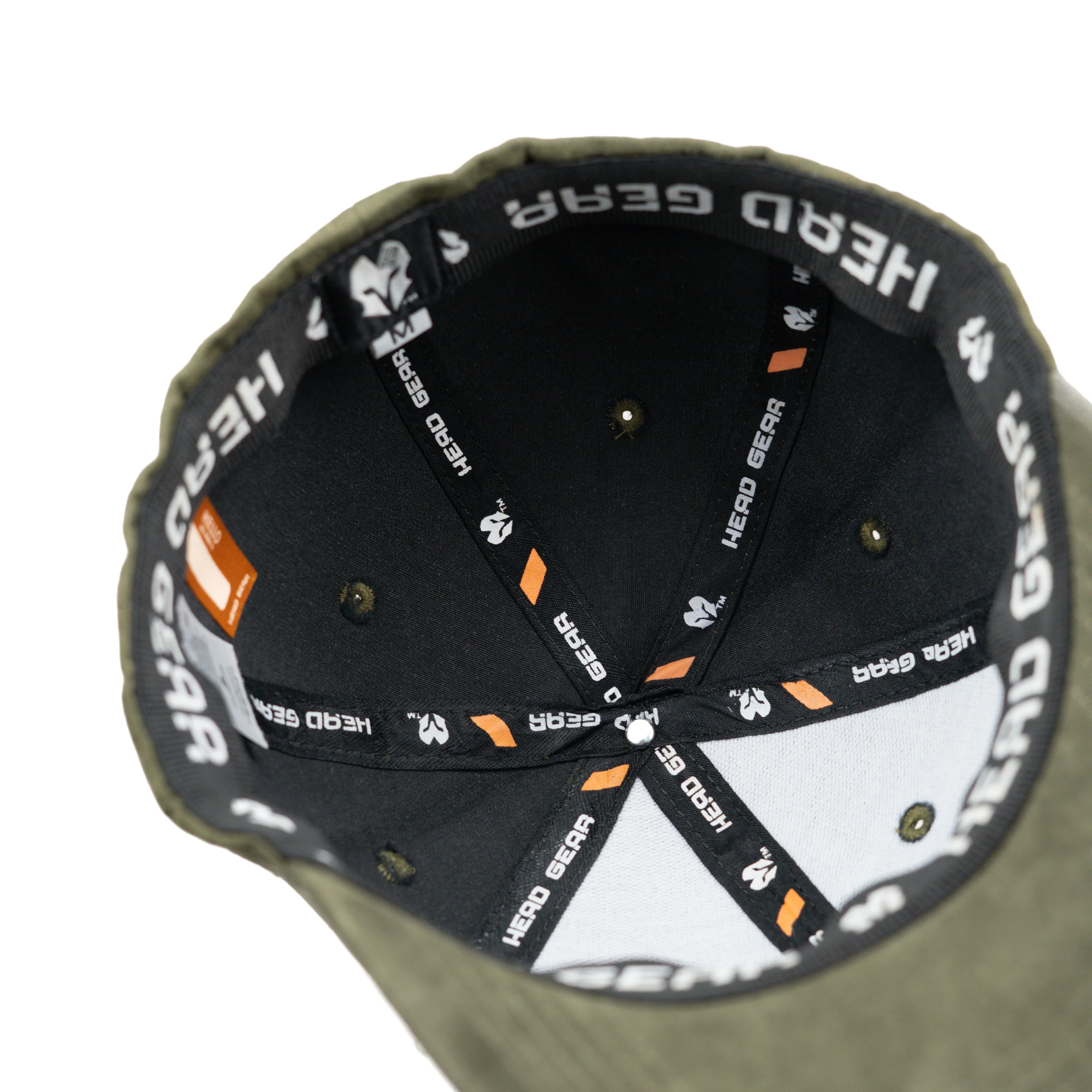 HEAD GEAR OLIVE STRUCTURED LEATHER PATCH FITTED CAP - Image 15