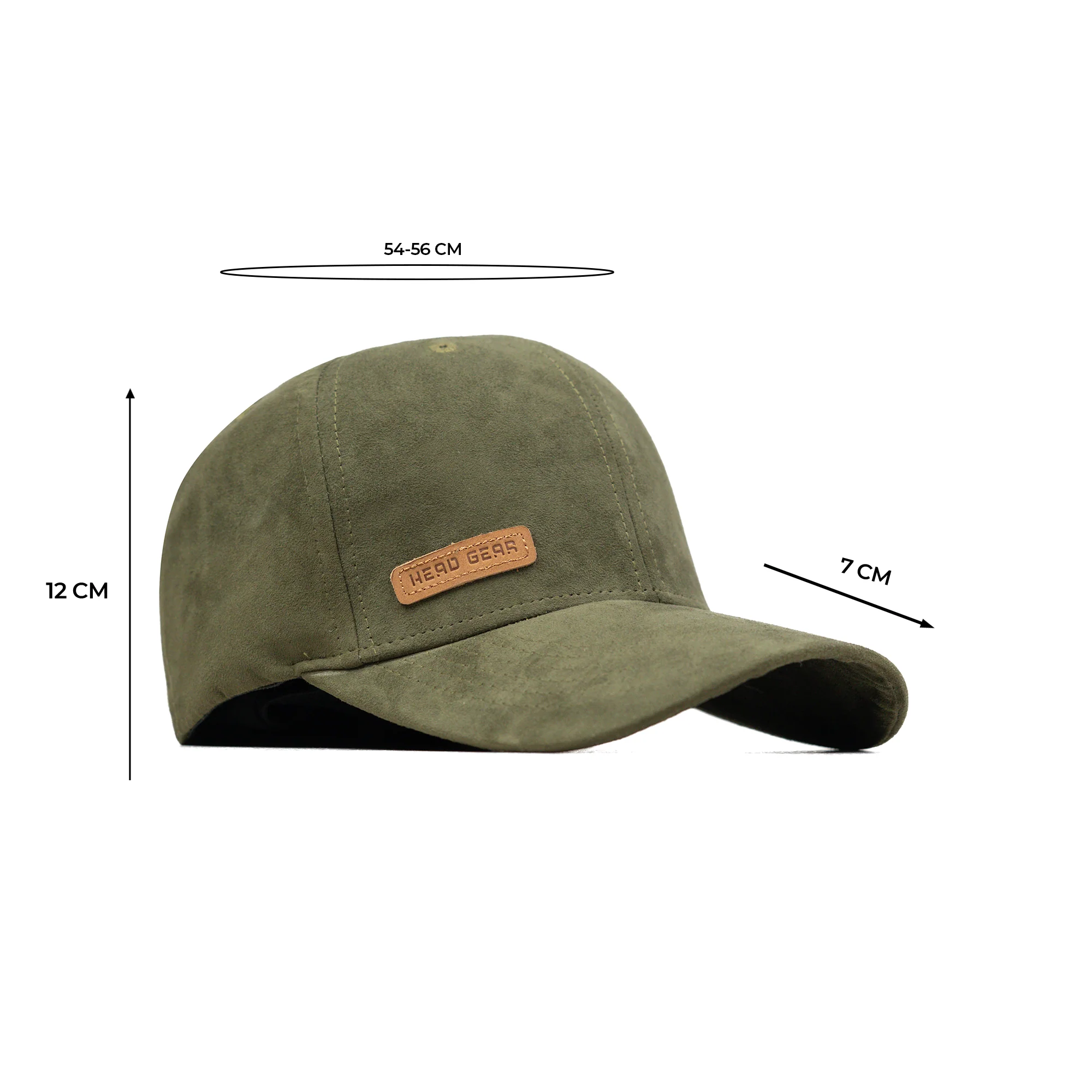 HEAD GEAR OLIVE STRUCTURED LEATHER PATCH FITTED CAP - Image 16